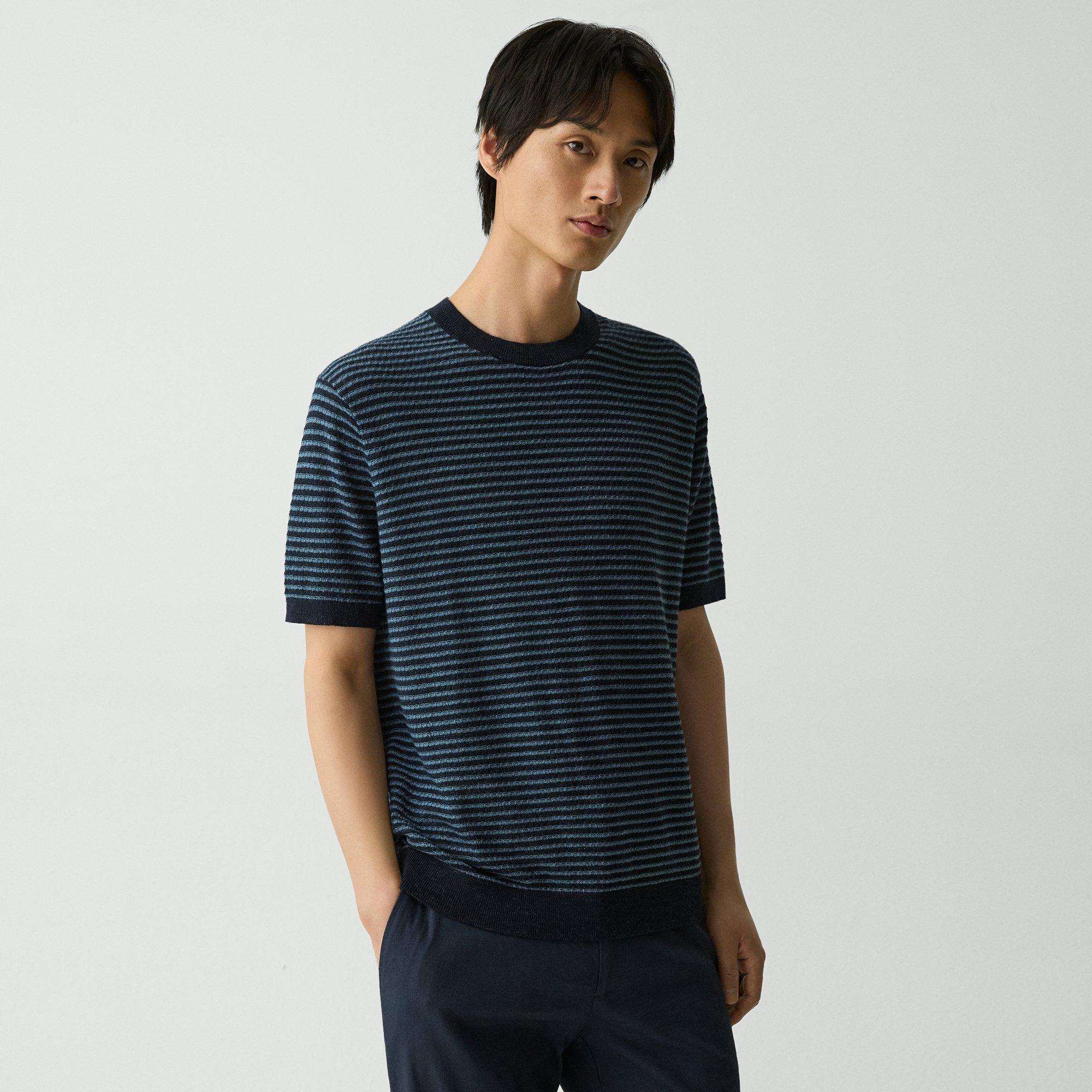 Theory Striped Tee In Pacific Linen