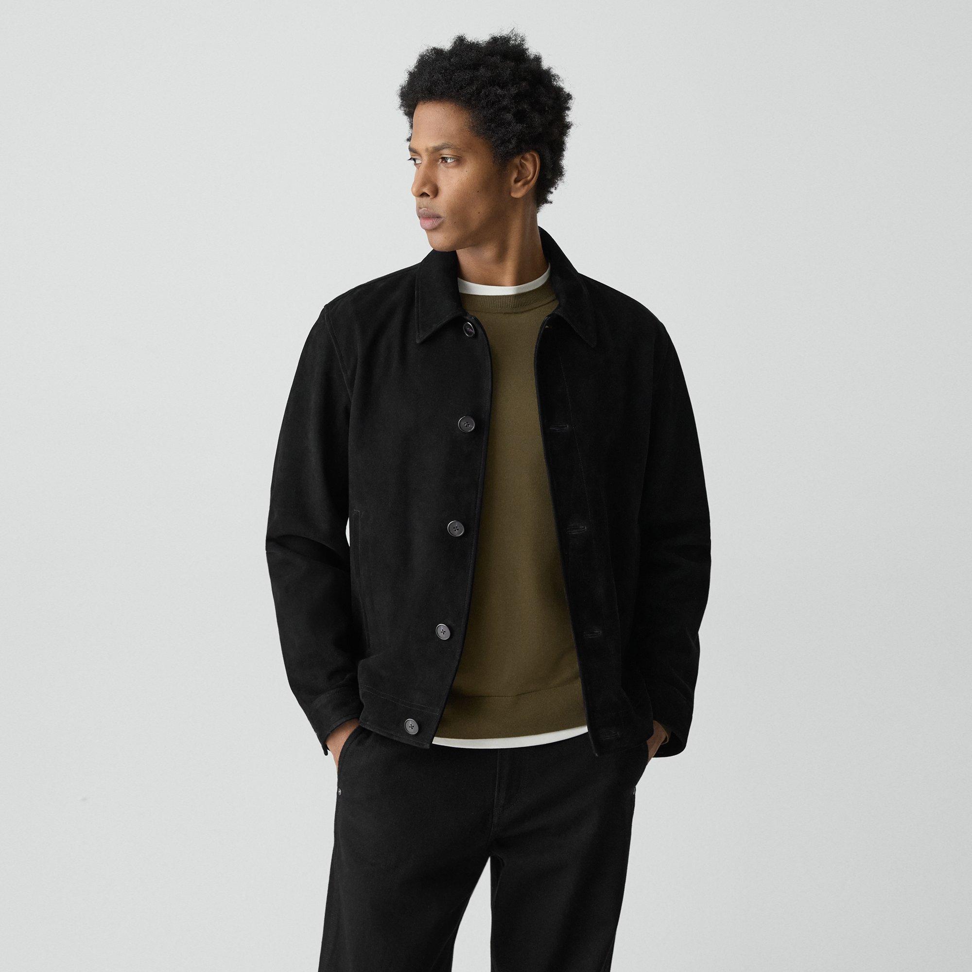 Theory Amos Jacket In Suede In Multi
