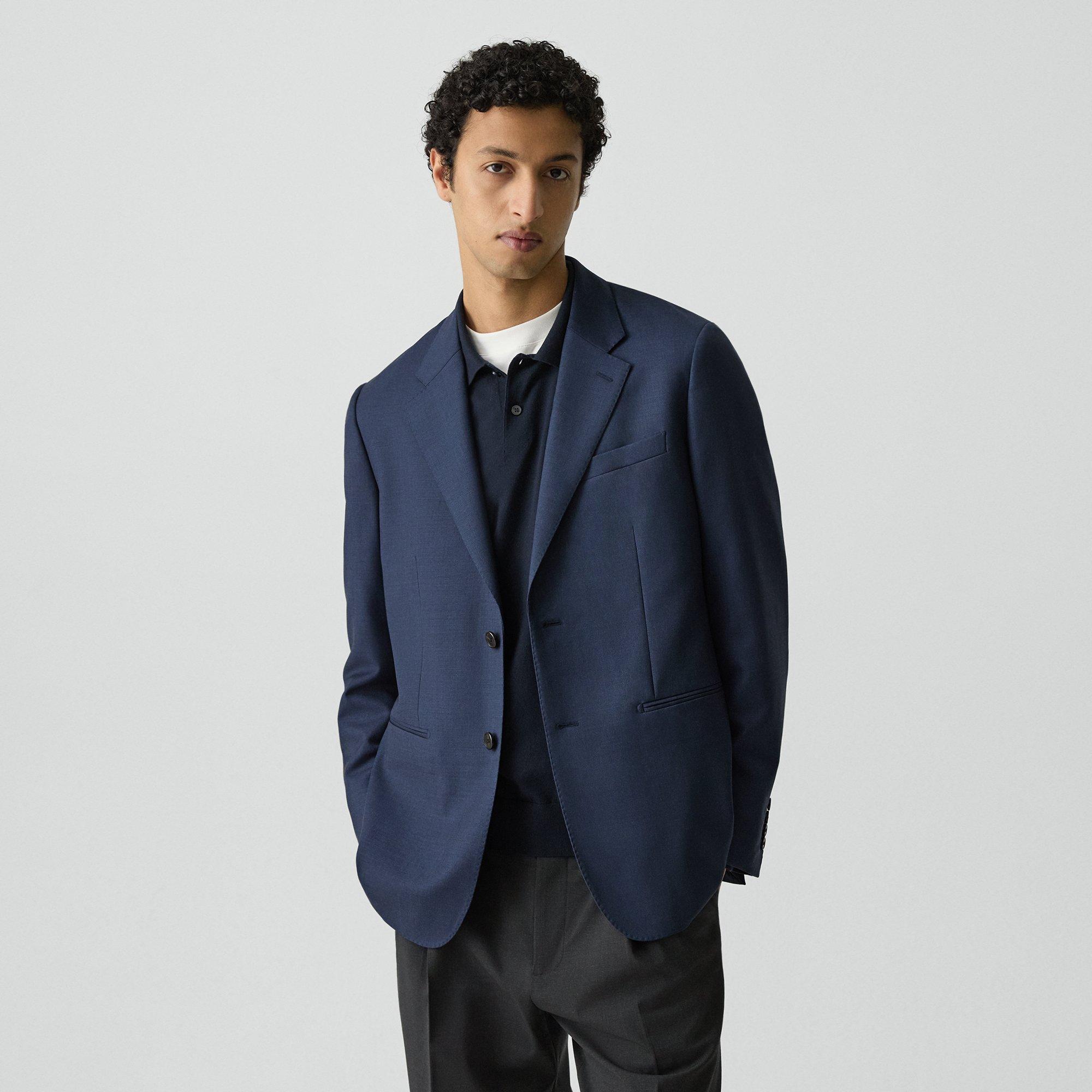 Theory Standard Blazer In Sartorial Wool In Blue