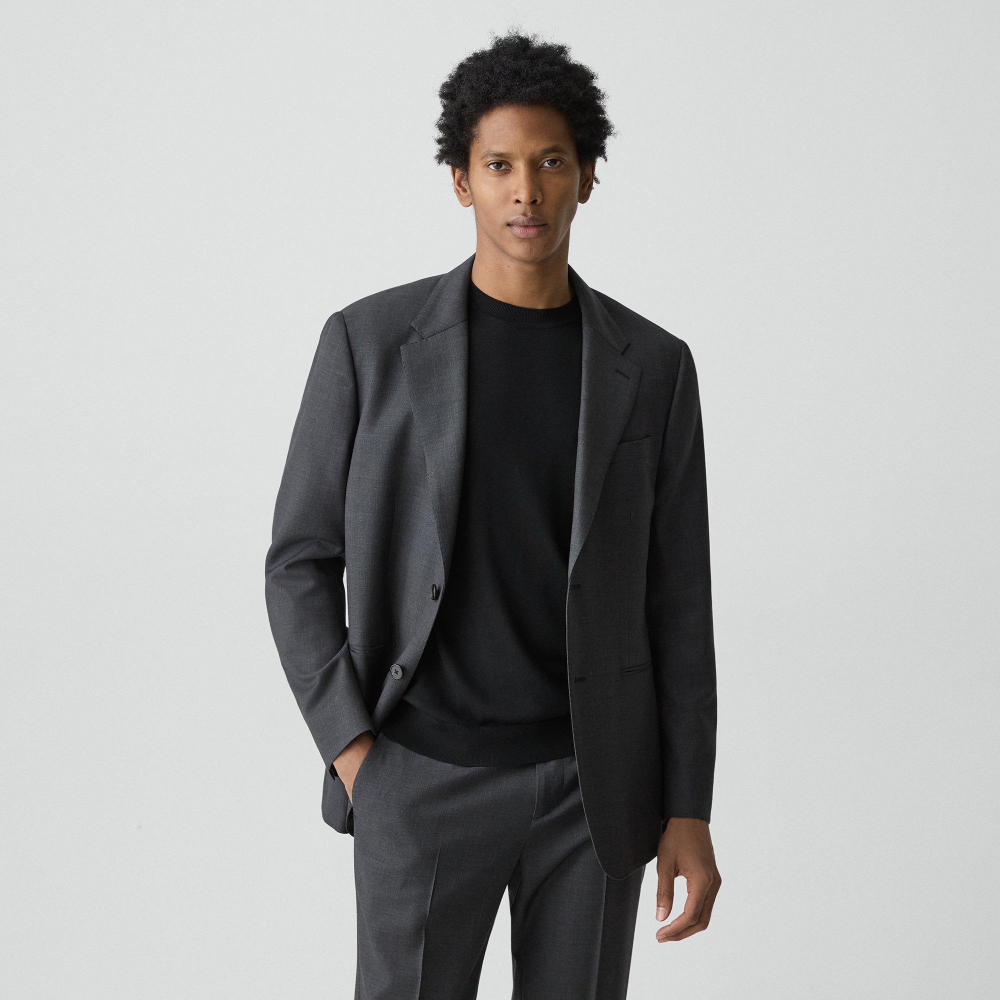 Theory Relaxed Blazer In Stretch Wool In Gray