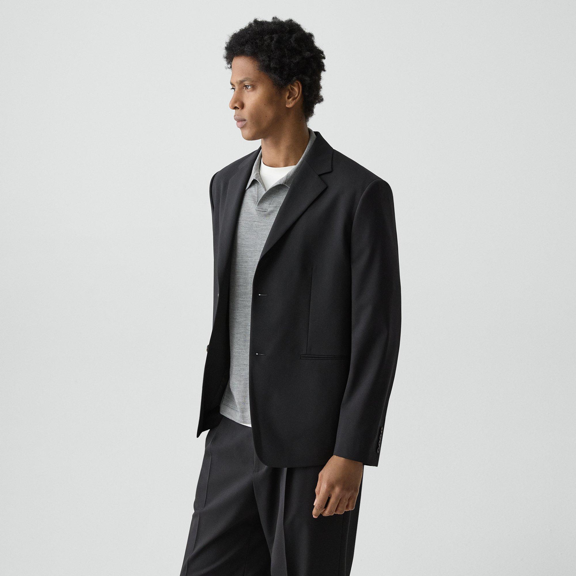 Theory Relaxed Blazer In Stretch Wool In Black