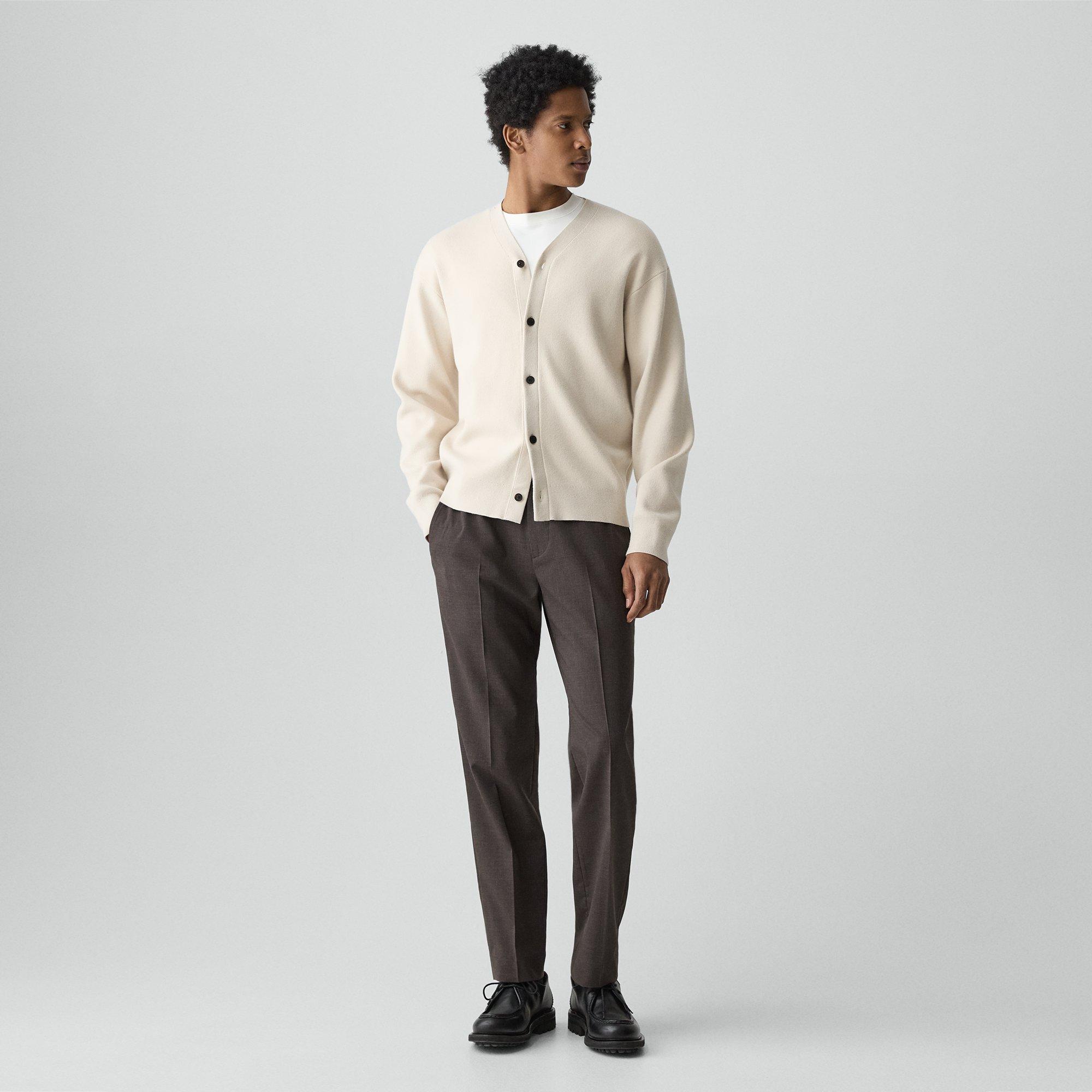 Theory Standard Drawstring Pant In Motion Wool In Brown