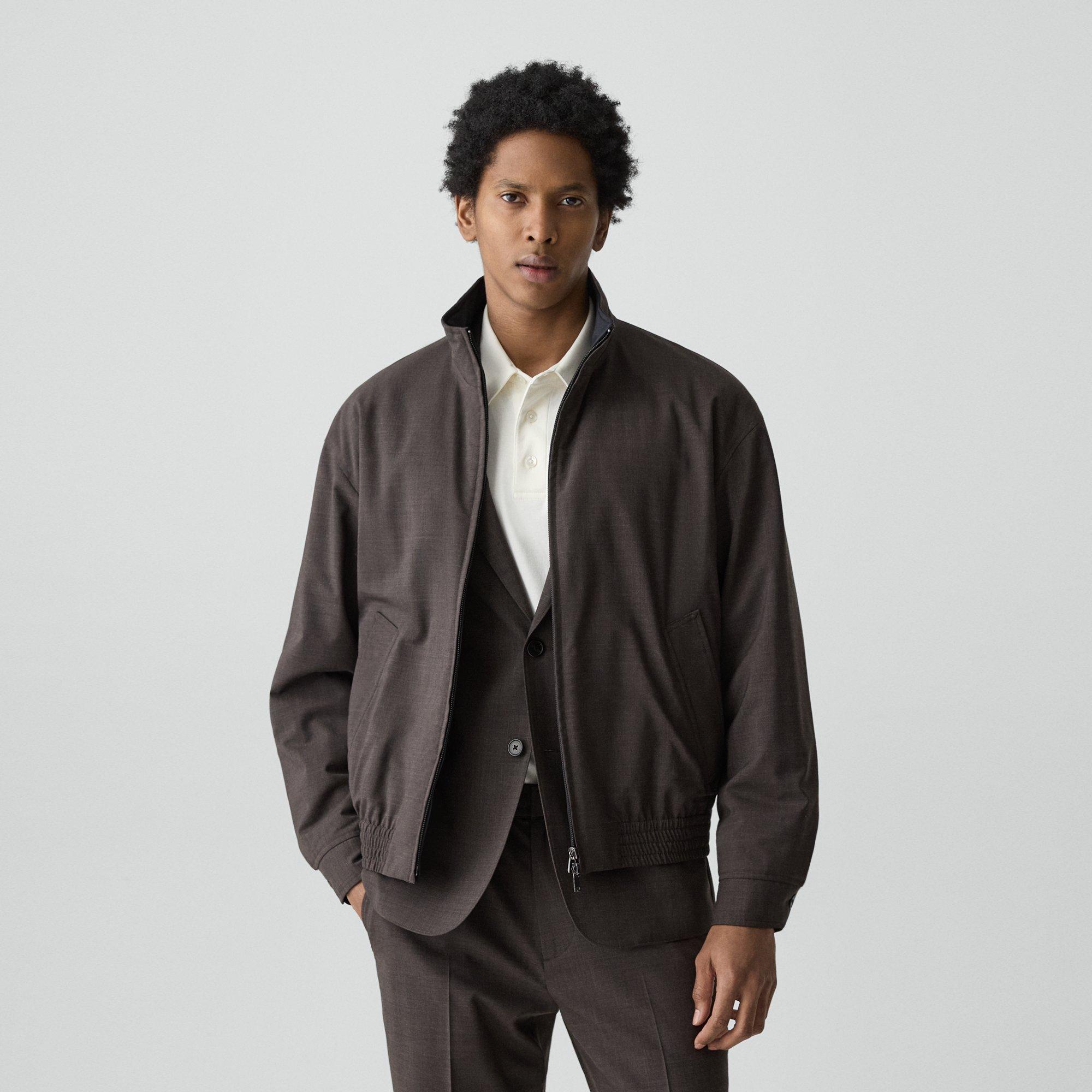 Theory Reversible Jacket In Motion Wool In Black
