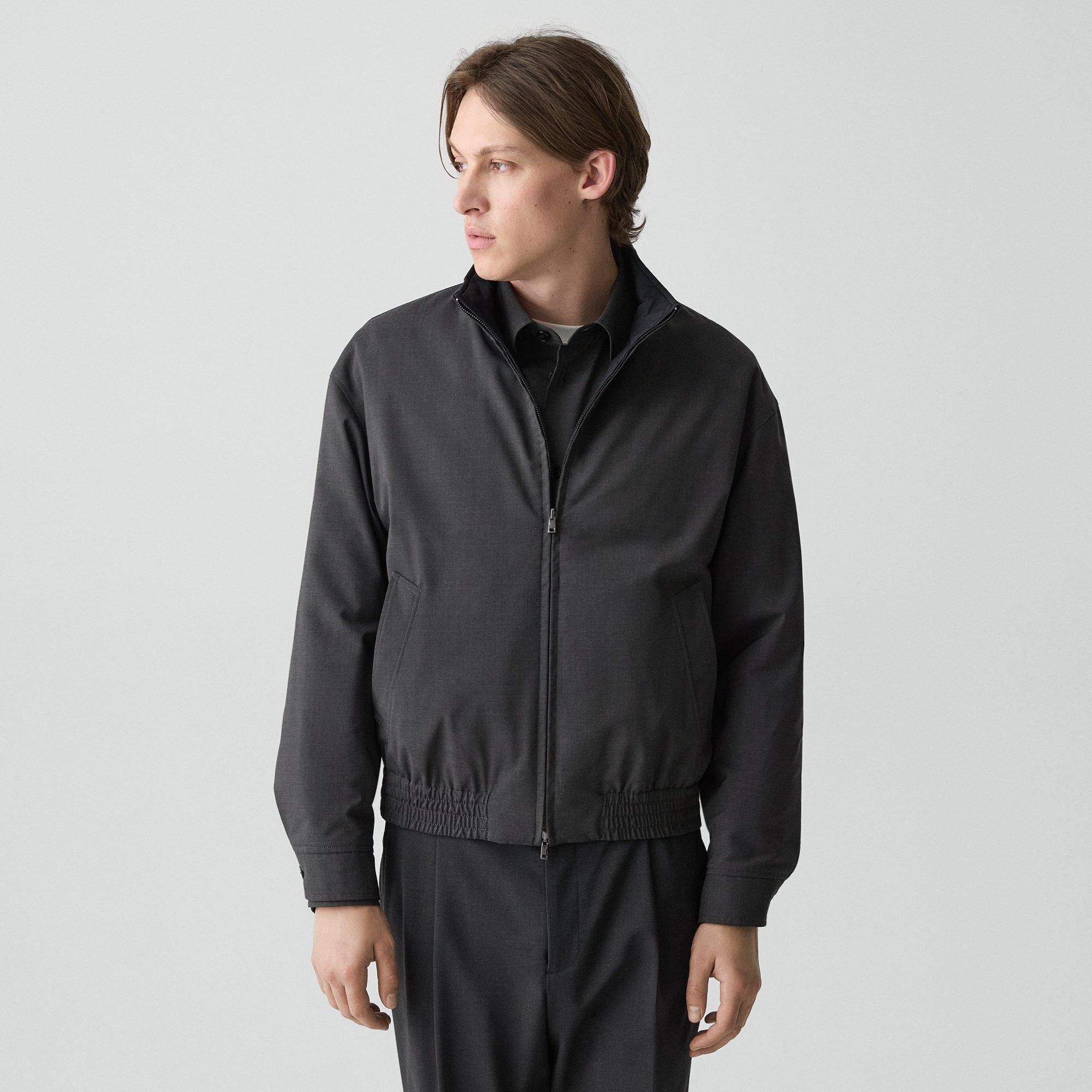 Theory Straight Collar Reversible Moto Jacket In Black