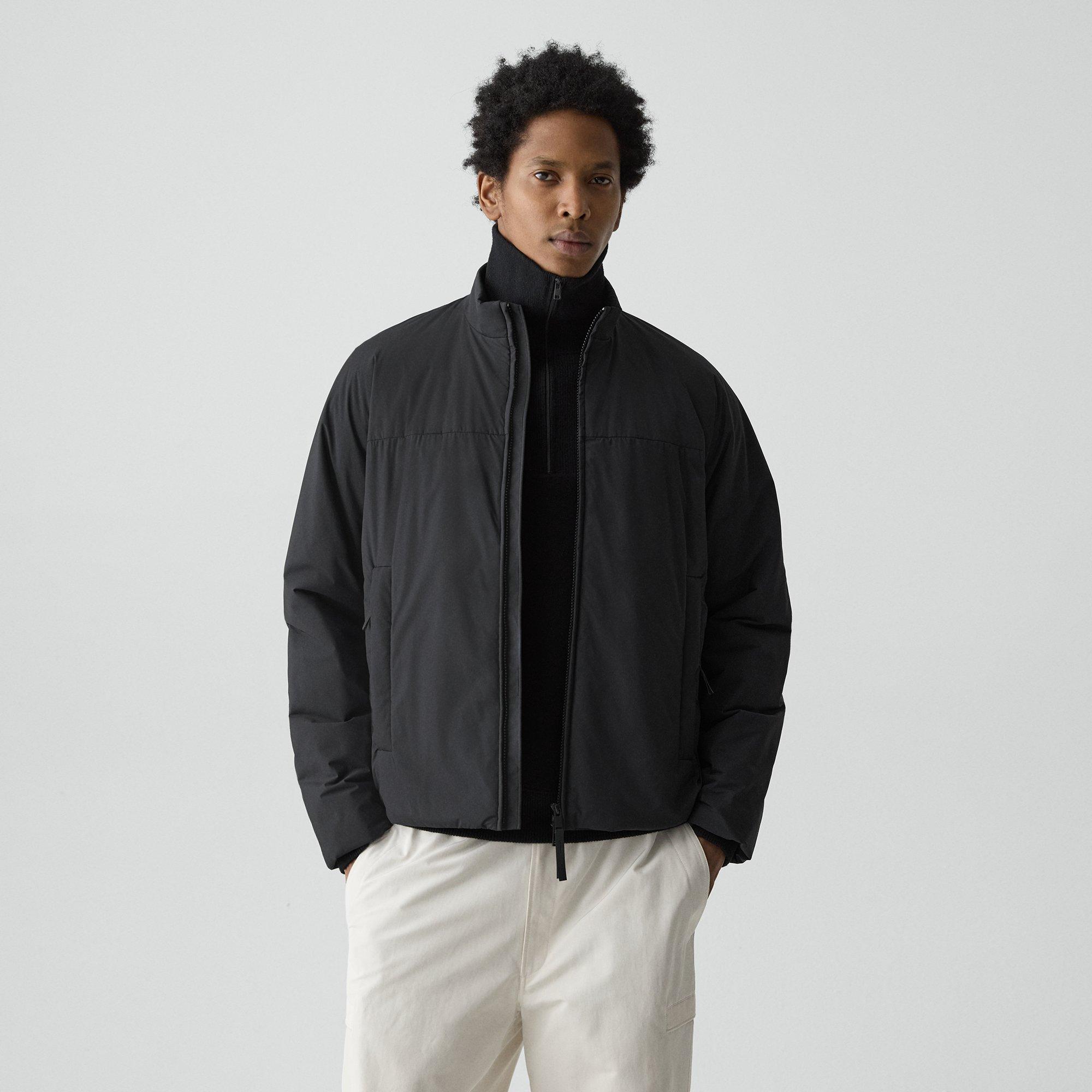 Theory Stand Collar Jacket In Motion Nylon In Black
