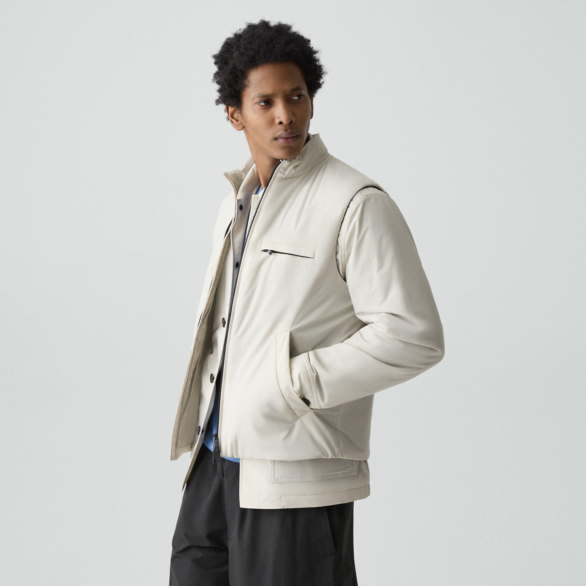 Theory Zip-up Vest In Motion Nylon In White