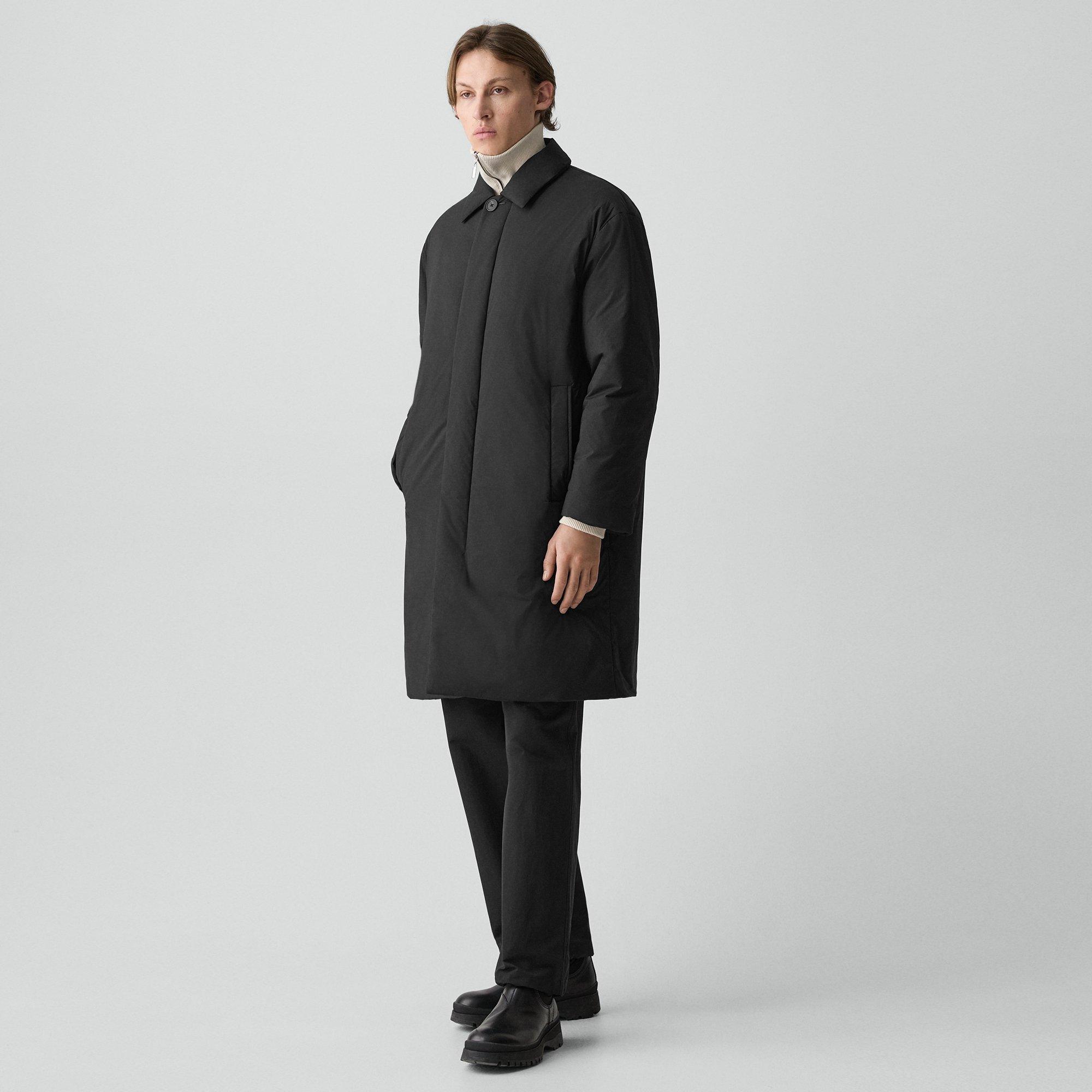Theory Car Coat In Motion Nylon In Black
