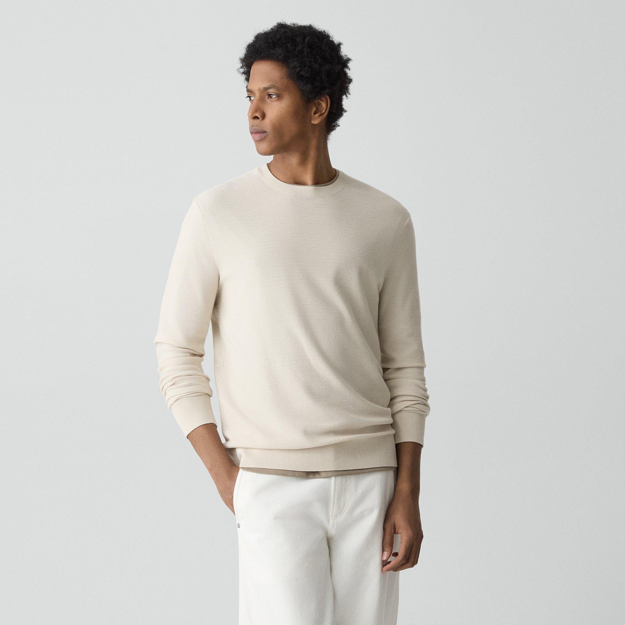 Theory Riland Crewneck Sweater In Light Bilen In Neutral