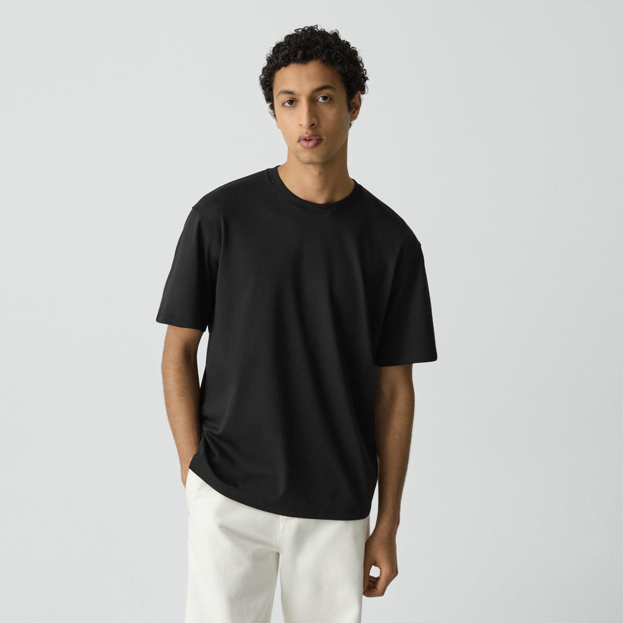 Theory Relaxed Tee In Cotton Jersey In Black