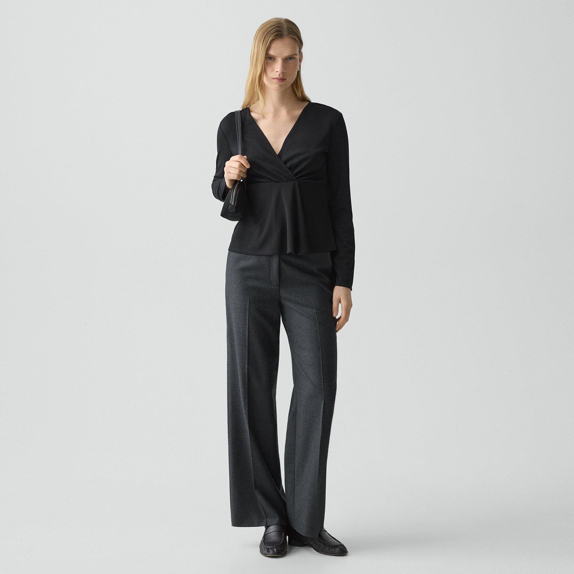 Theory Classic Straight Pant In Sleek Flannel In Multi