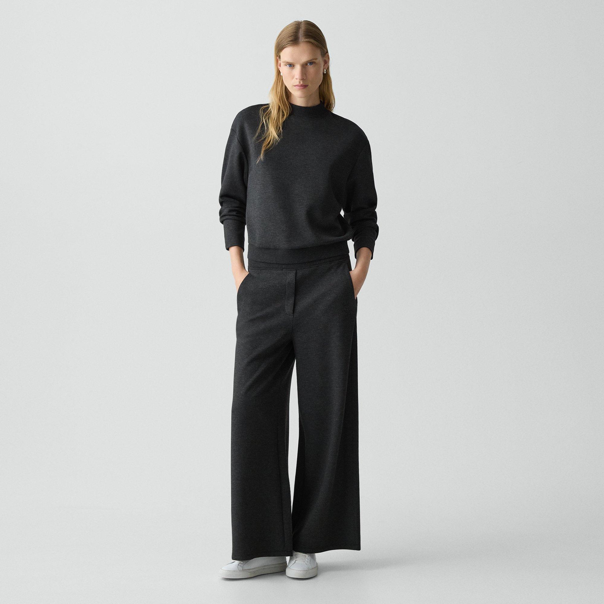 Theory A-line Pull-on Pant In Double Knit Jersey In Gray