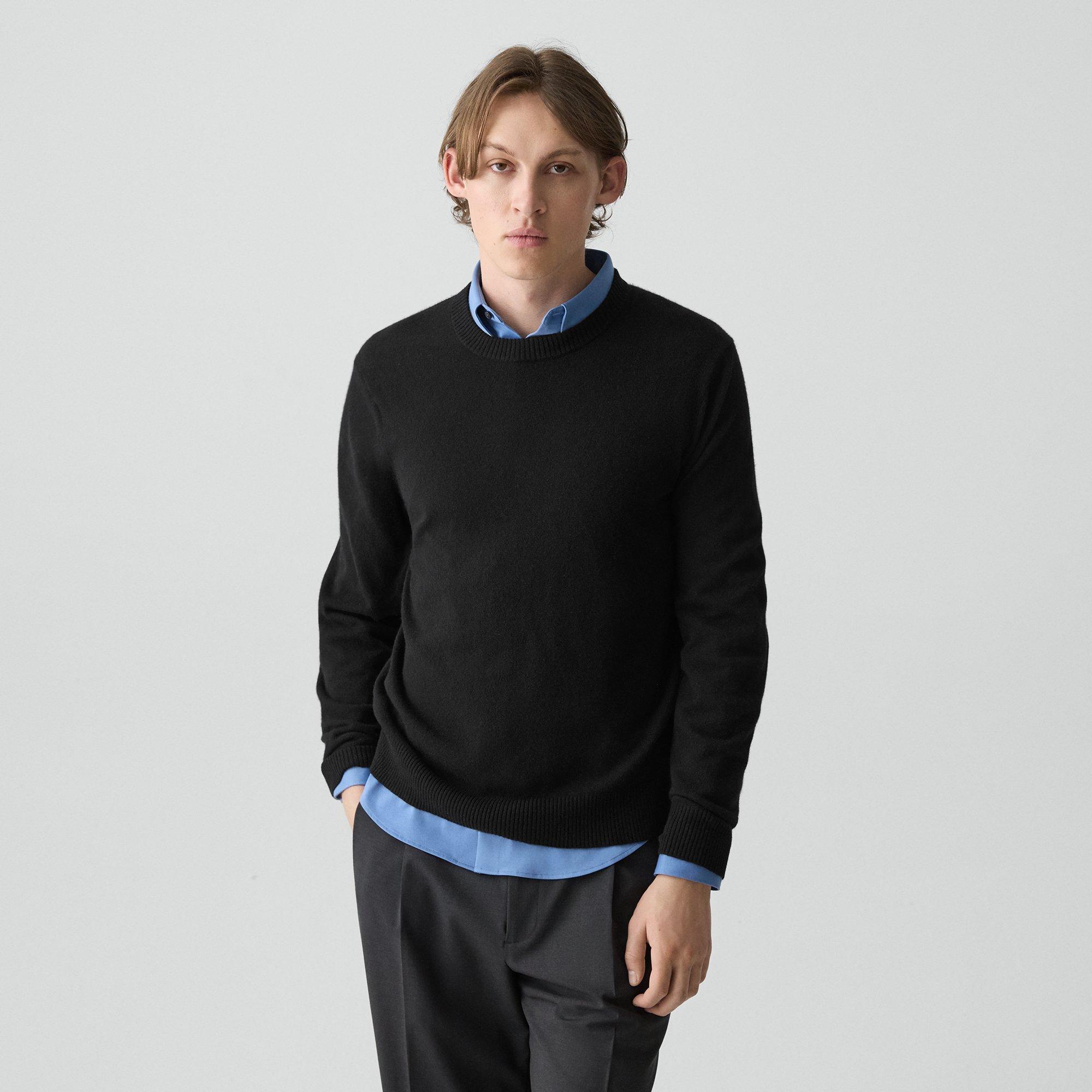 Theory Hilles Crewneck Sweater In Cashmere In Black