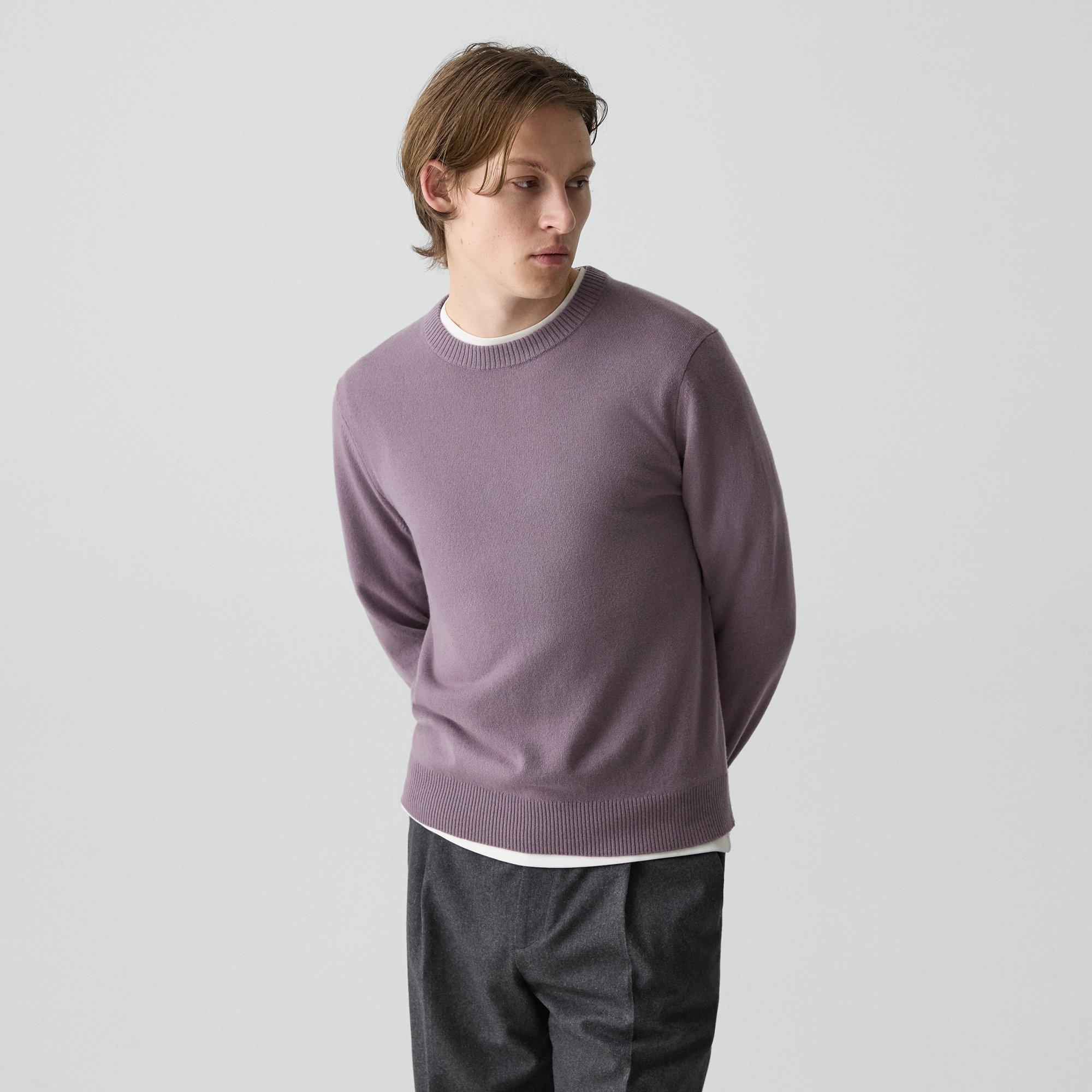 Theory Hilles Crewneck Sweater In Cashmere In Purple
