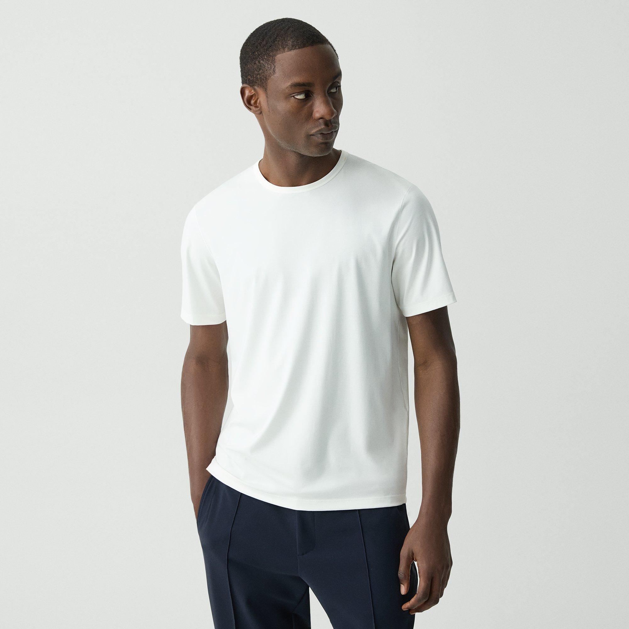 Theory Crewneck Tee In Perform Jersey In White
