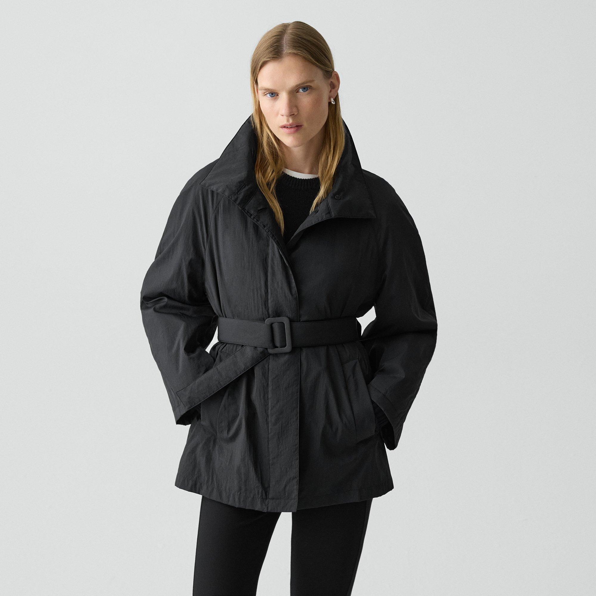 Theory Cropped Parka In Nylon In Black