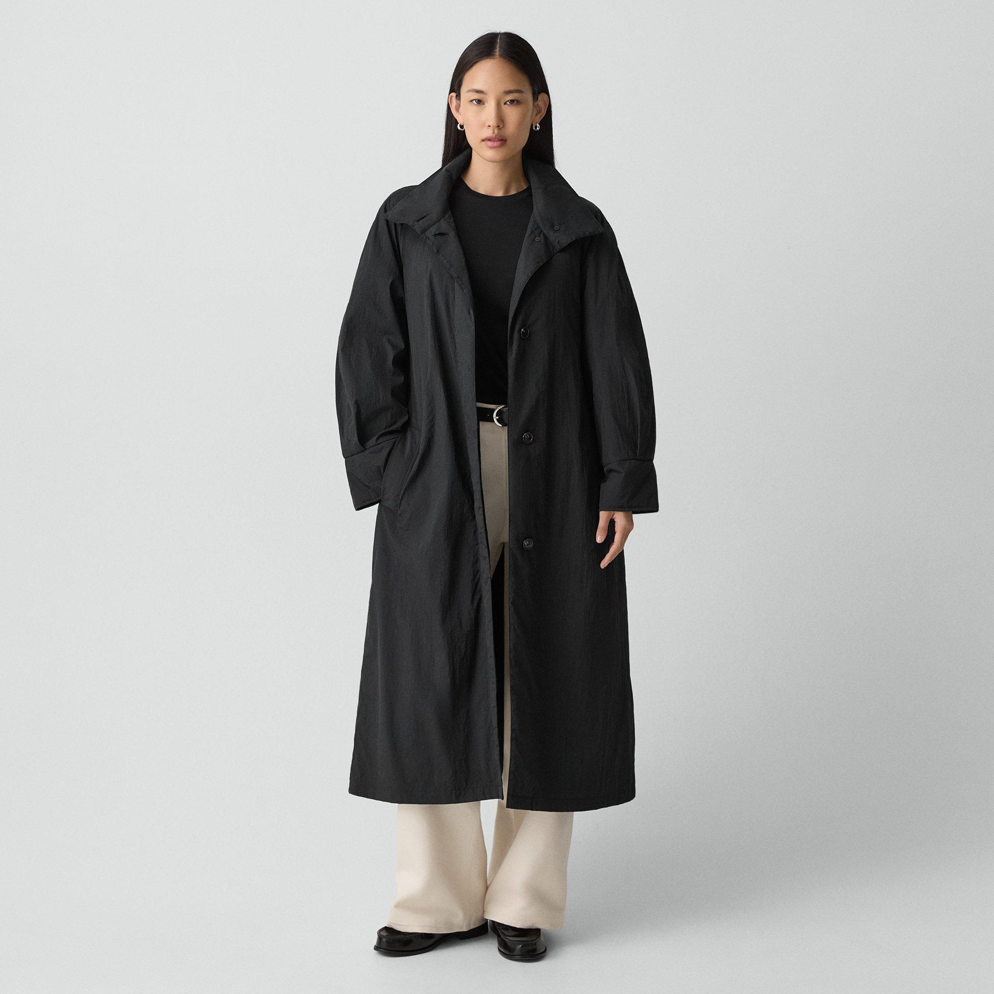 Theory Long Parka In Nylon In Gray