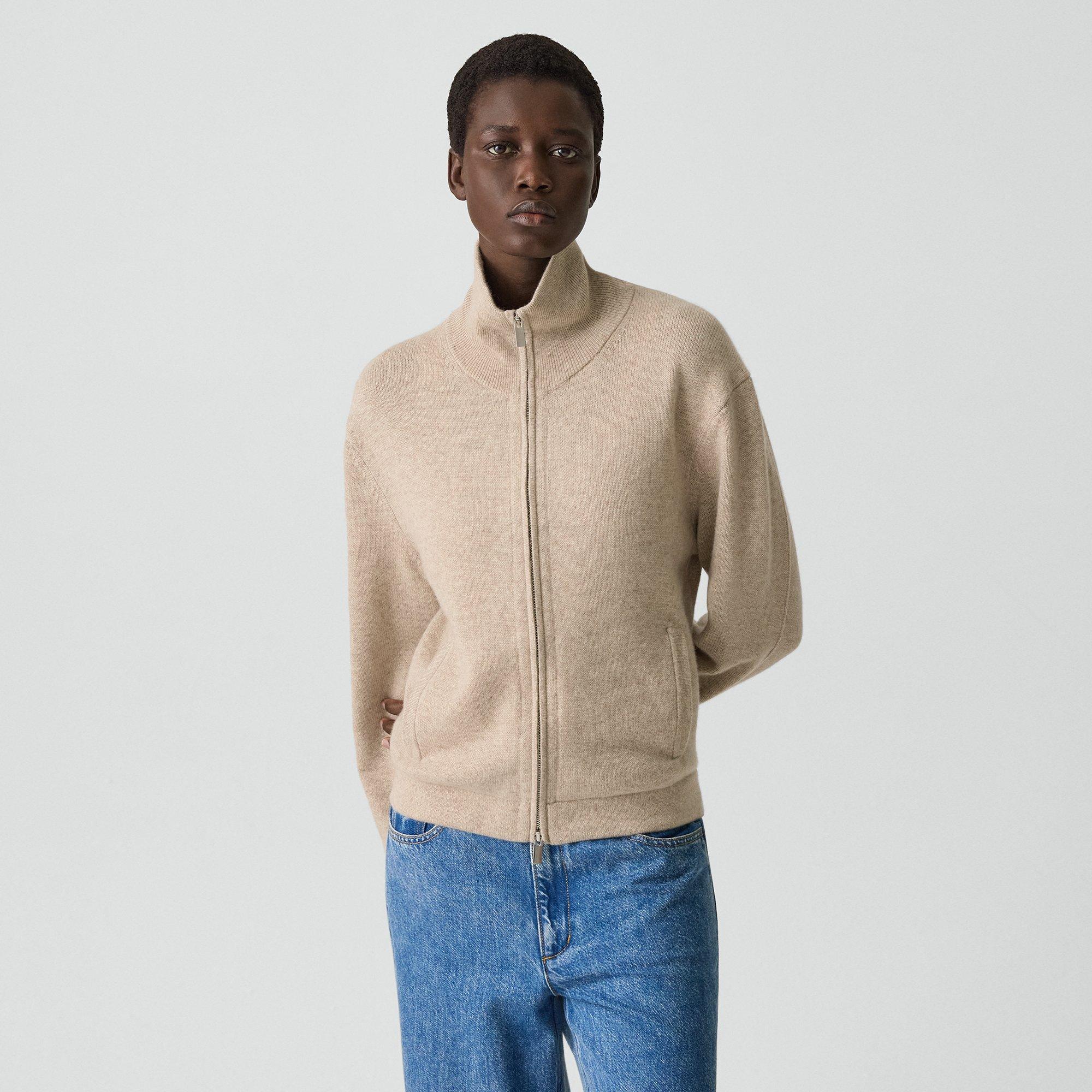 Theory Zip Jacket In Cashmere In Neutral
