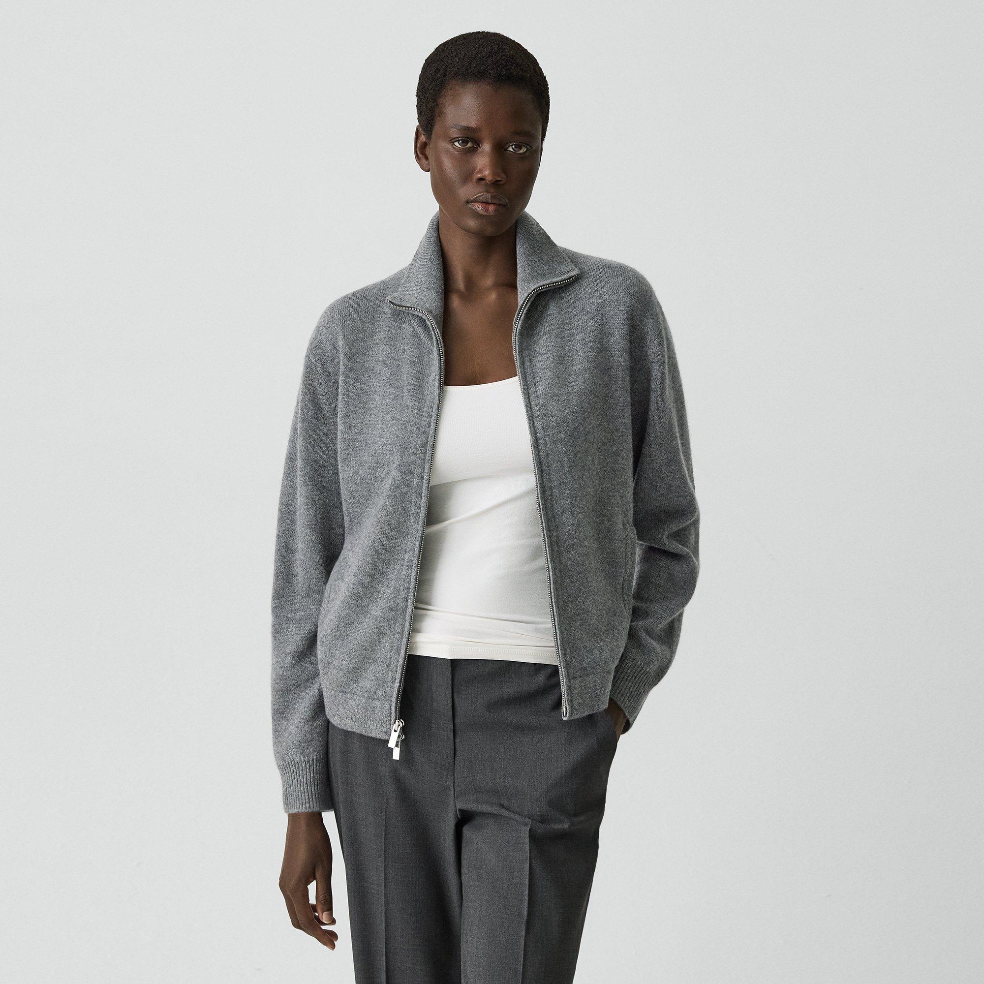 Theory Zip Jacket In Cashmere In Gray