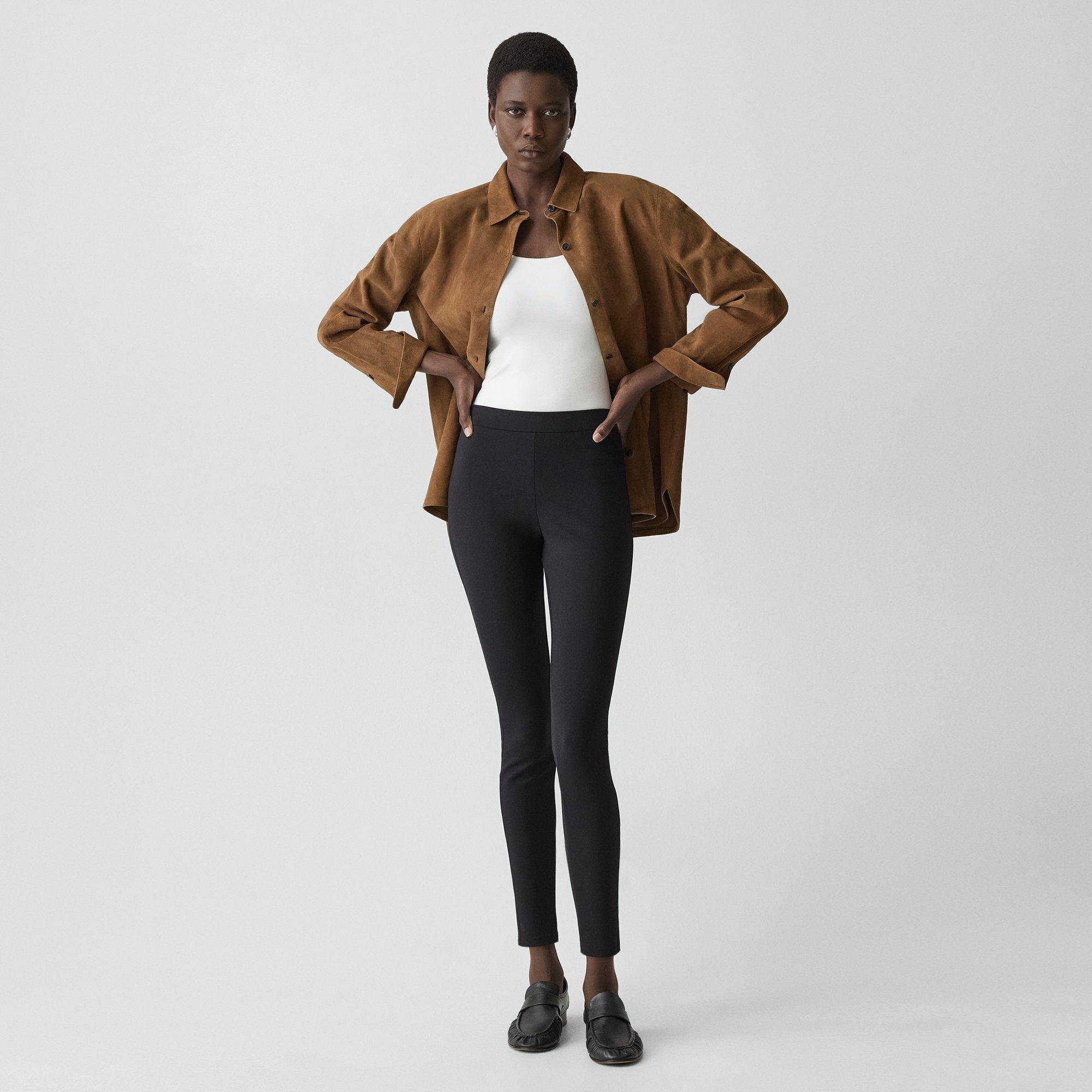 Theory High-waist Legging In Scuba In Black