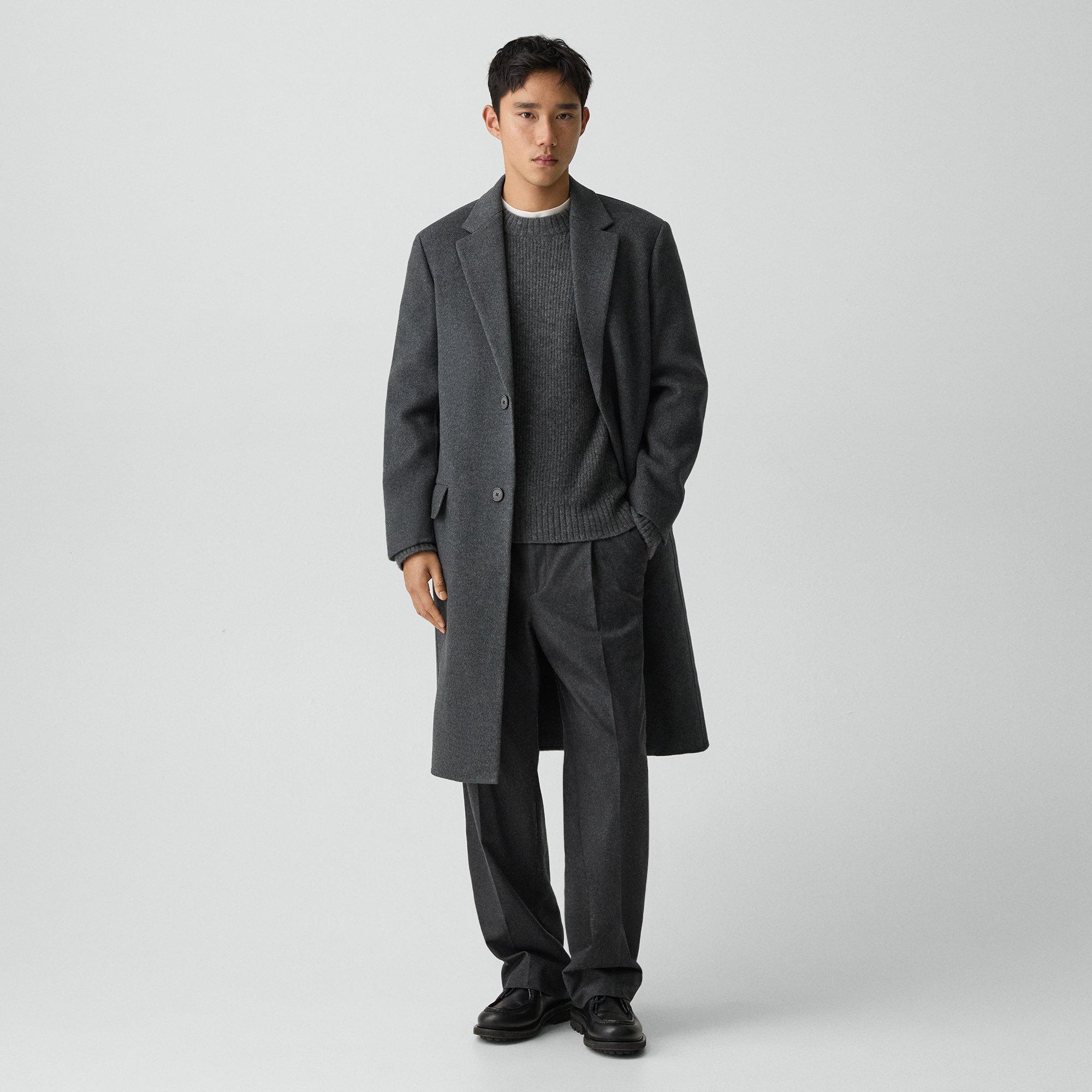 Theory Two-button Coat In Atelier Wool In Gray
