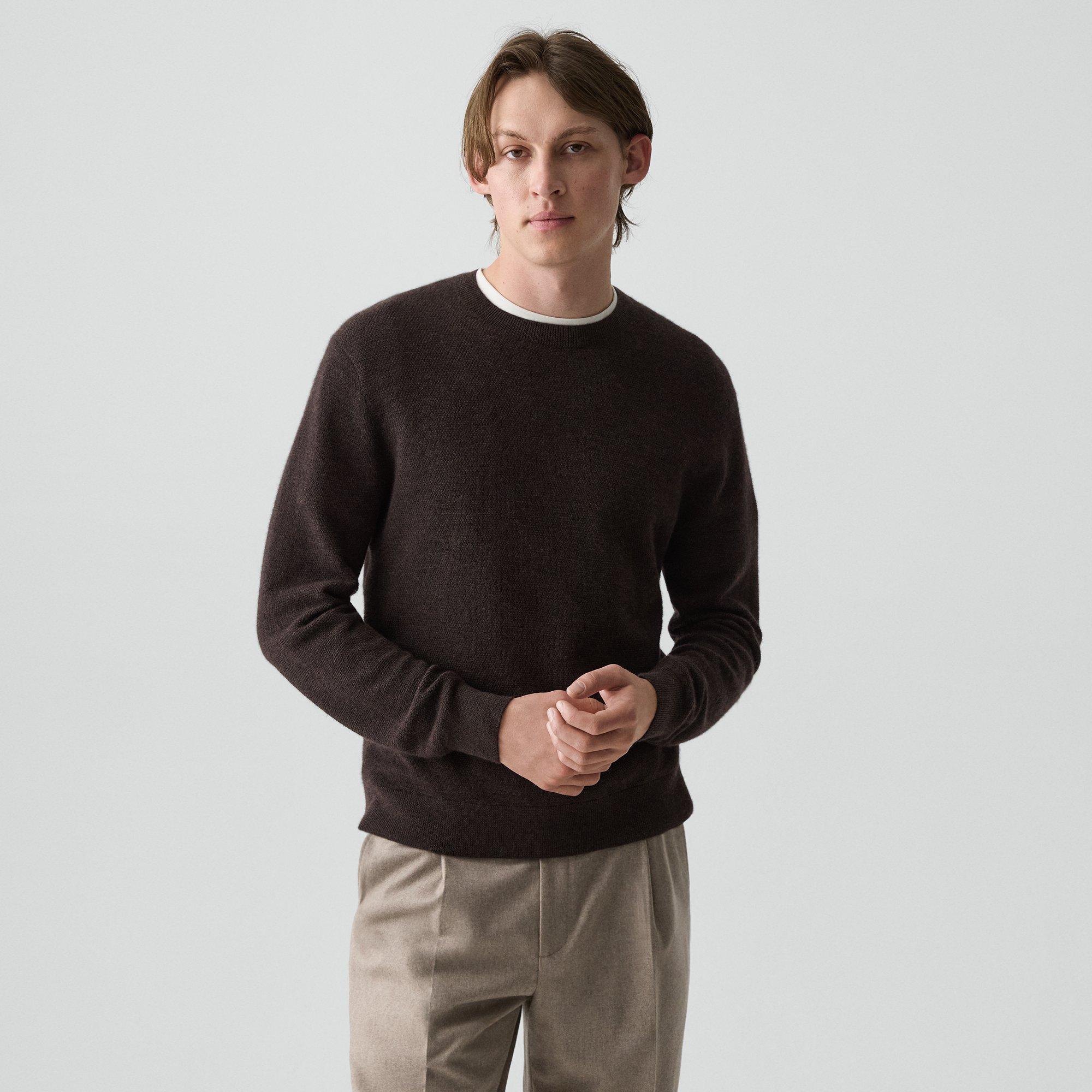 Theory Crewneck Sweater In Cashmere In Brown