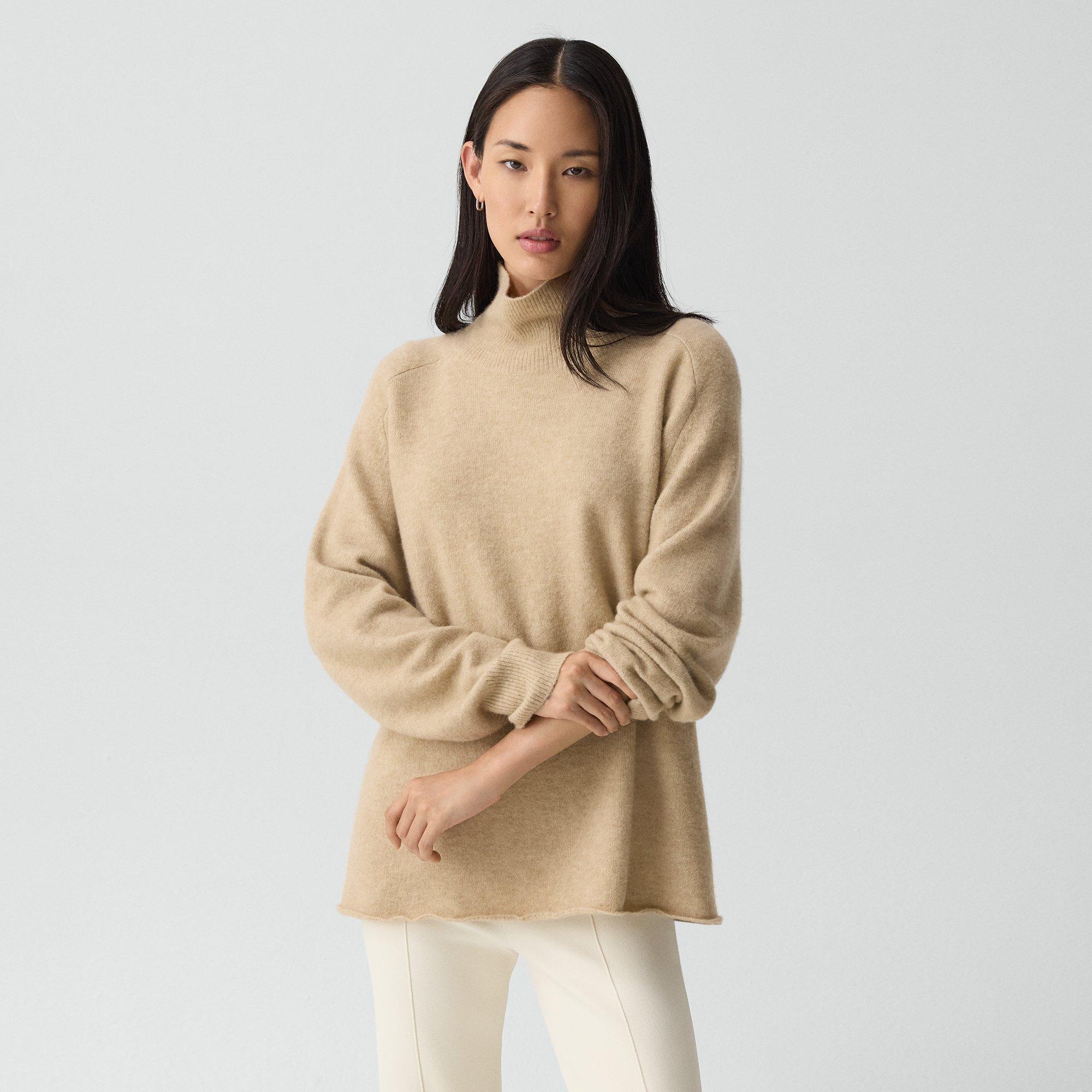 Theory Turtleneck Sweater In Astor Wool In Nude