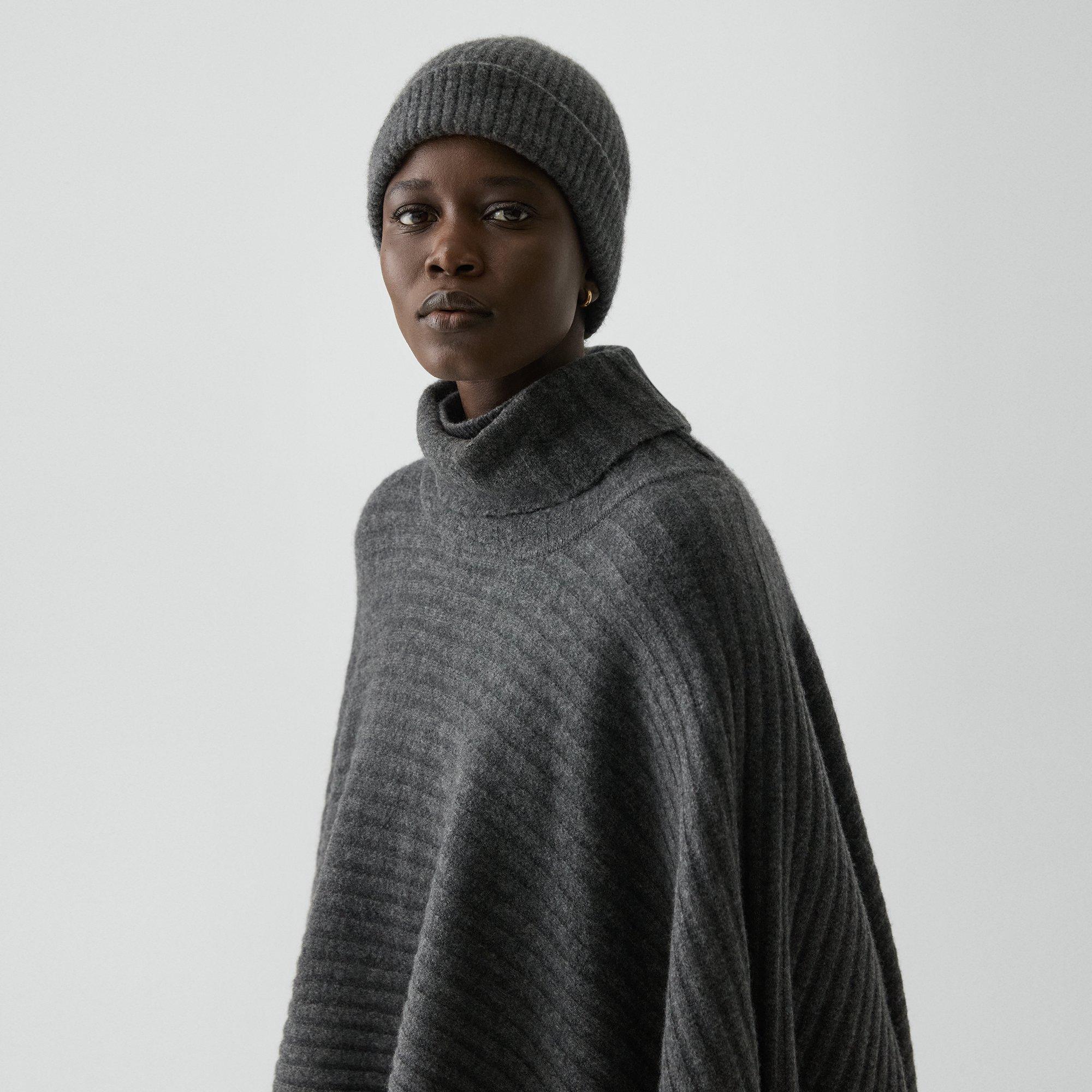 Theory Chunky Beanie In Astor Wool In Gray