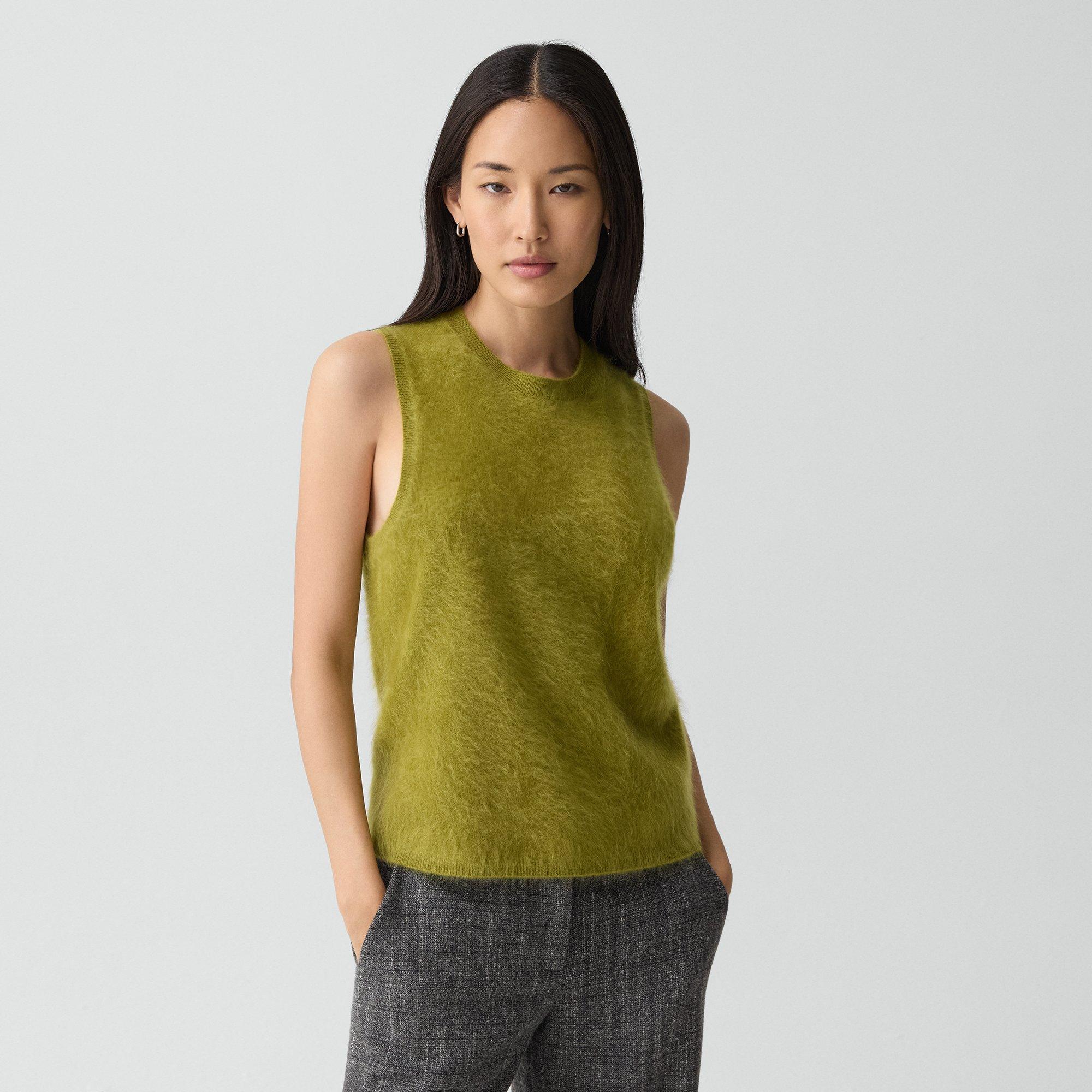 Theory Brushed Top In Airy Cashmere In Animal Print