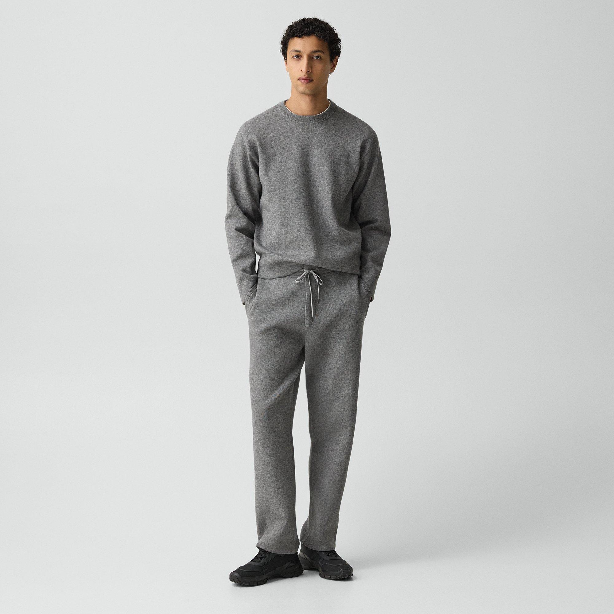 Theory Drawstring Sweatpant In Light Bilen In Gray