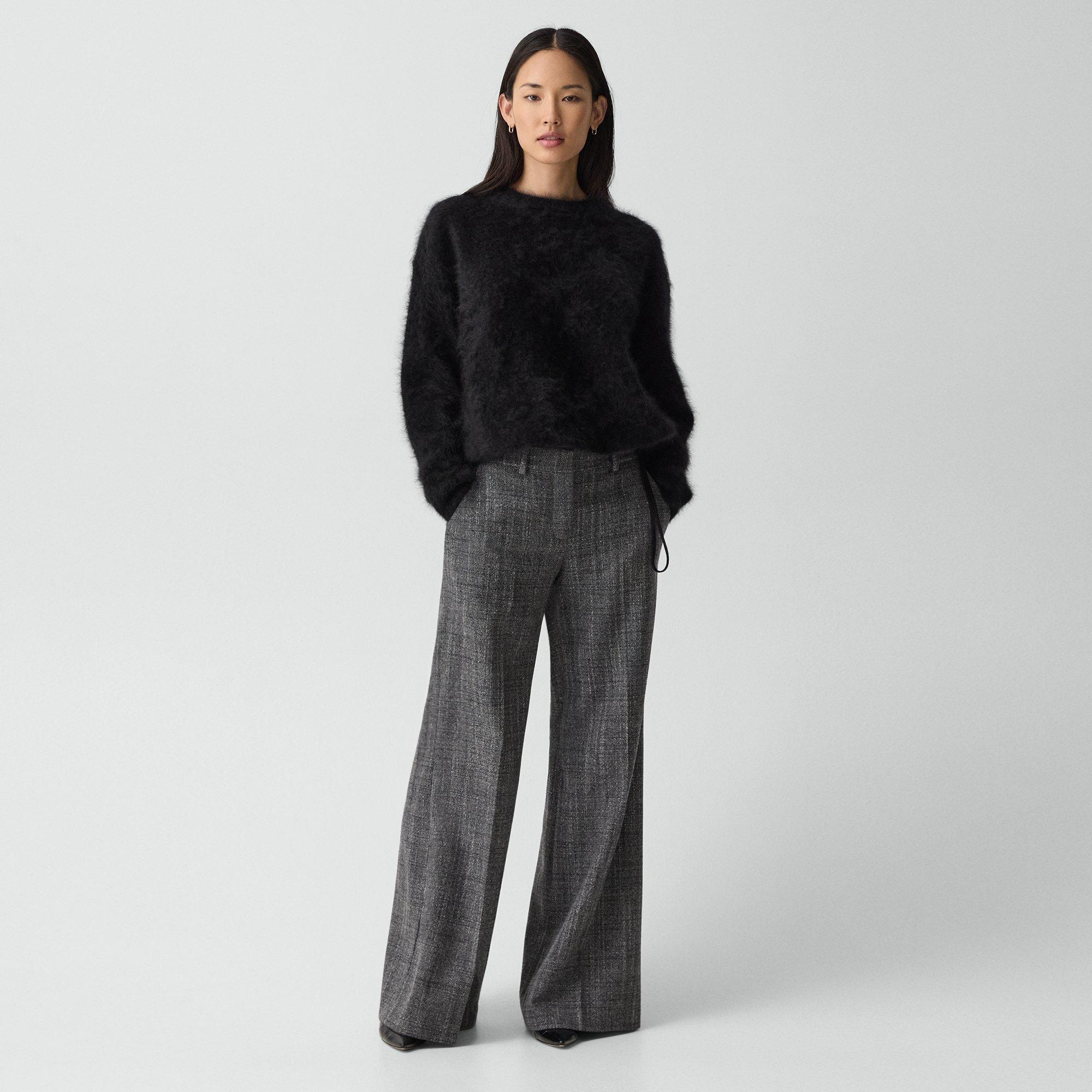 Theory Wide-leg Pant In Malfile Wool In Multi