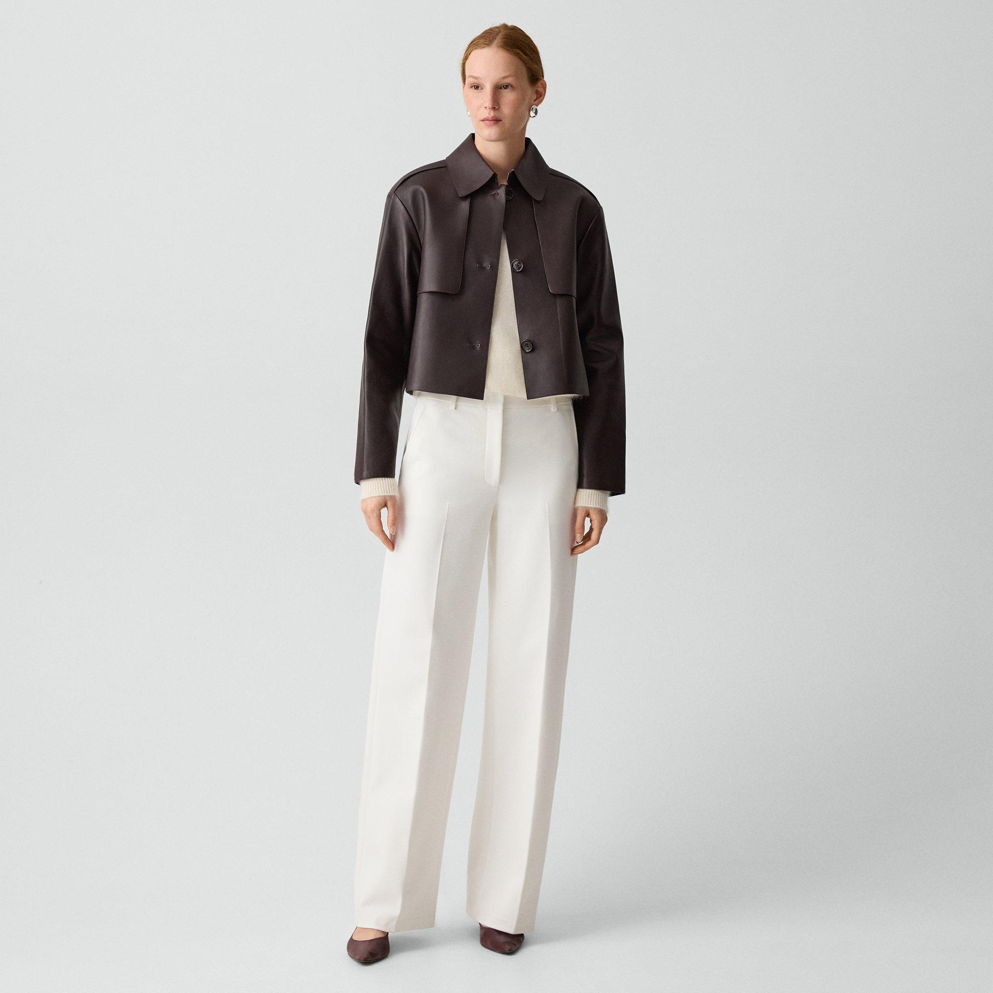 Theory Classic Straight Pant In Smooth Ponte In White