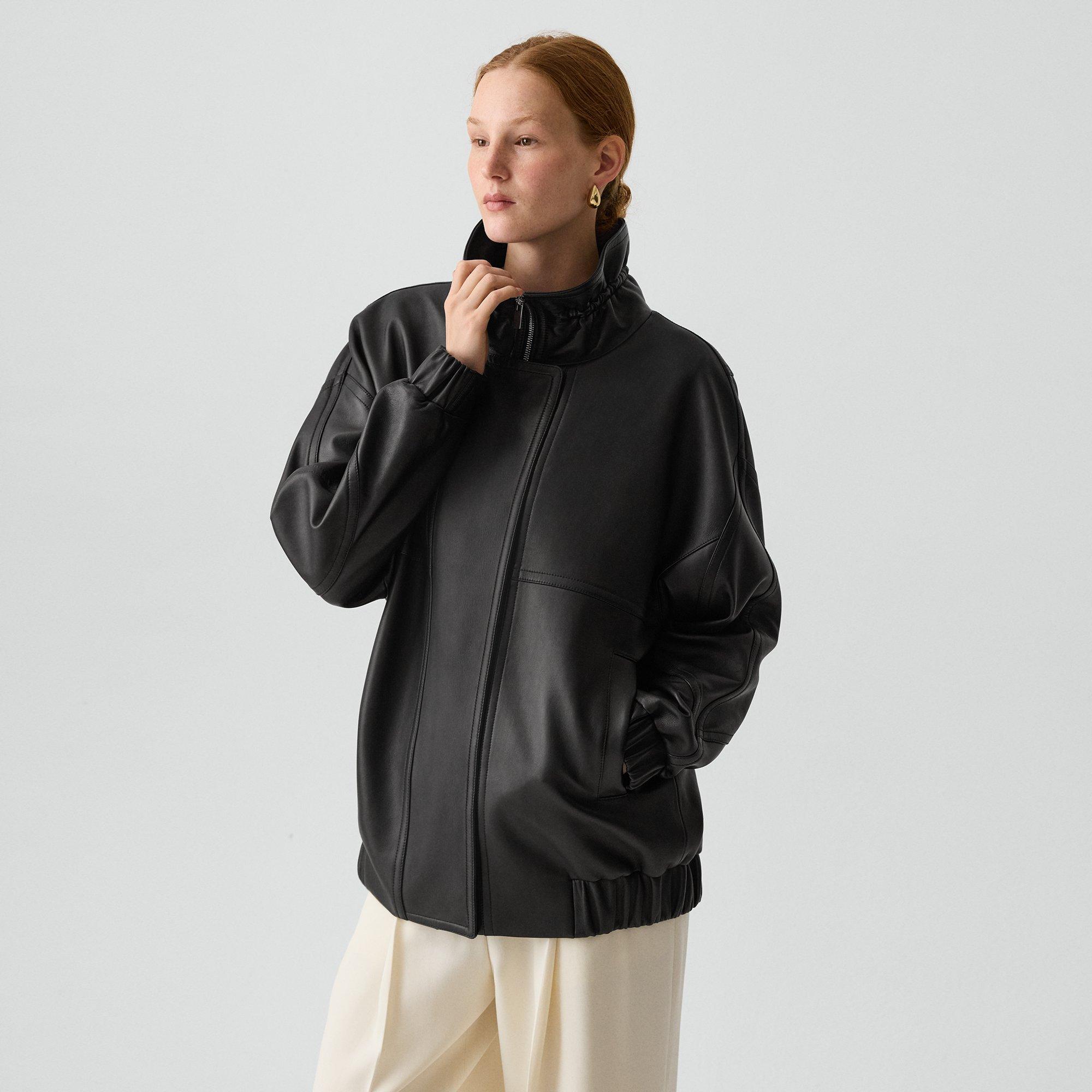 High Collar Jacket in Leather