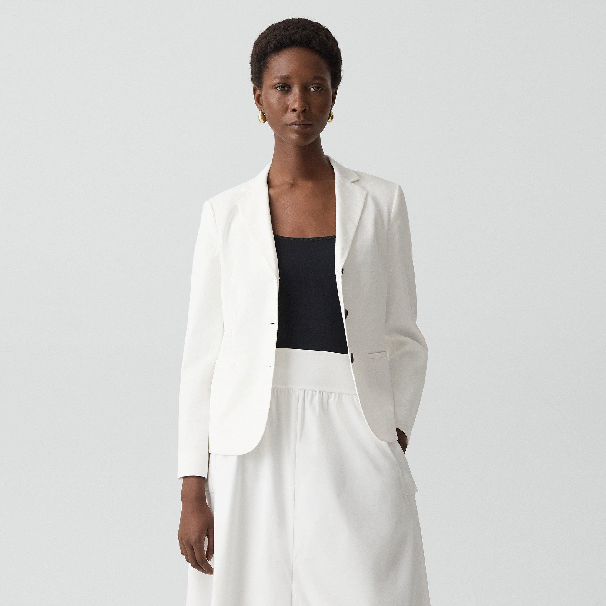 Shrunken Three-Button Blazer in Good Linen
