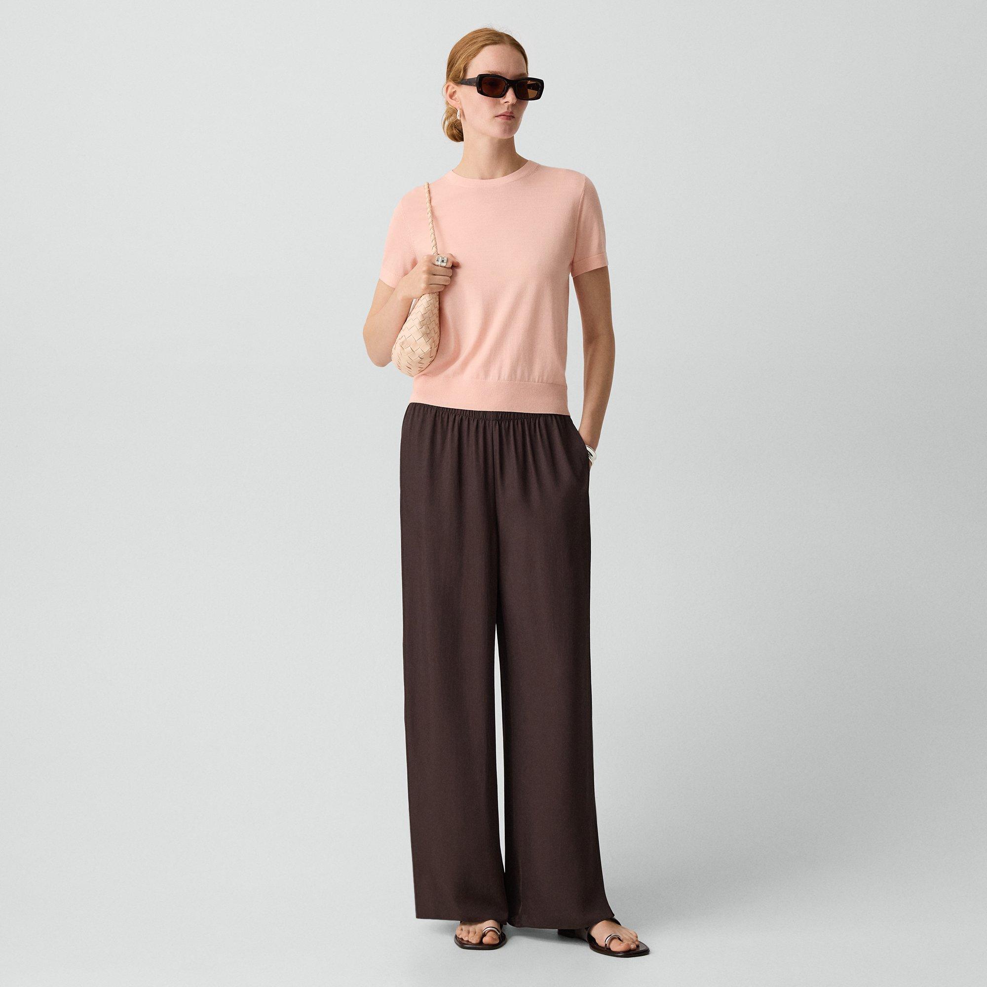 Theory Vented Pull-on Pant In Washed Twill In Brown