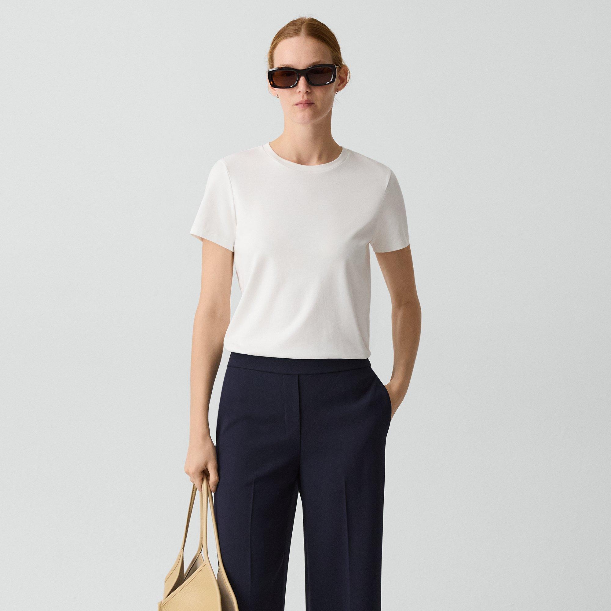 Theory Easy Tee In Cotton In White