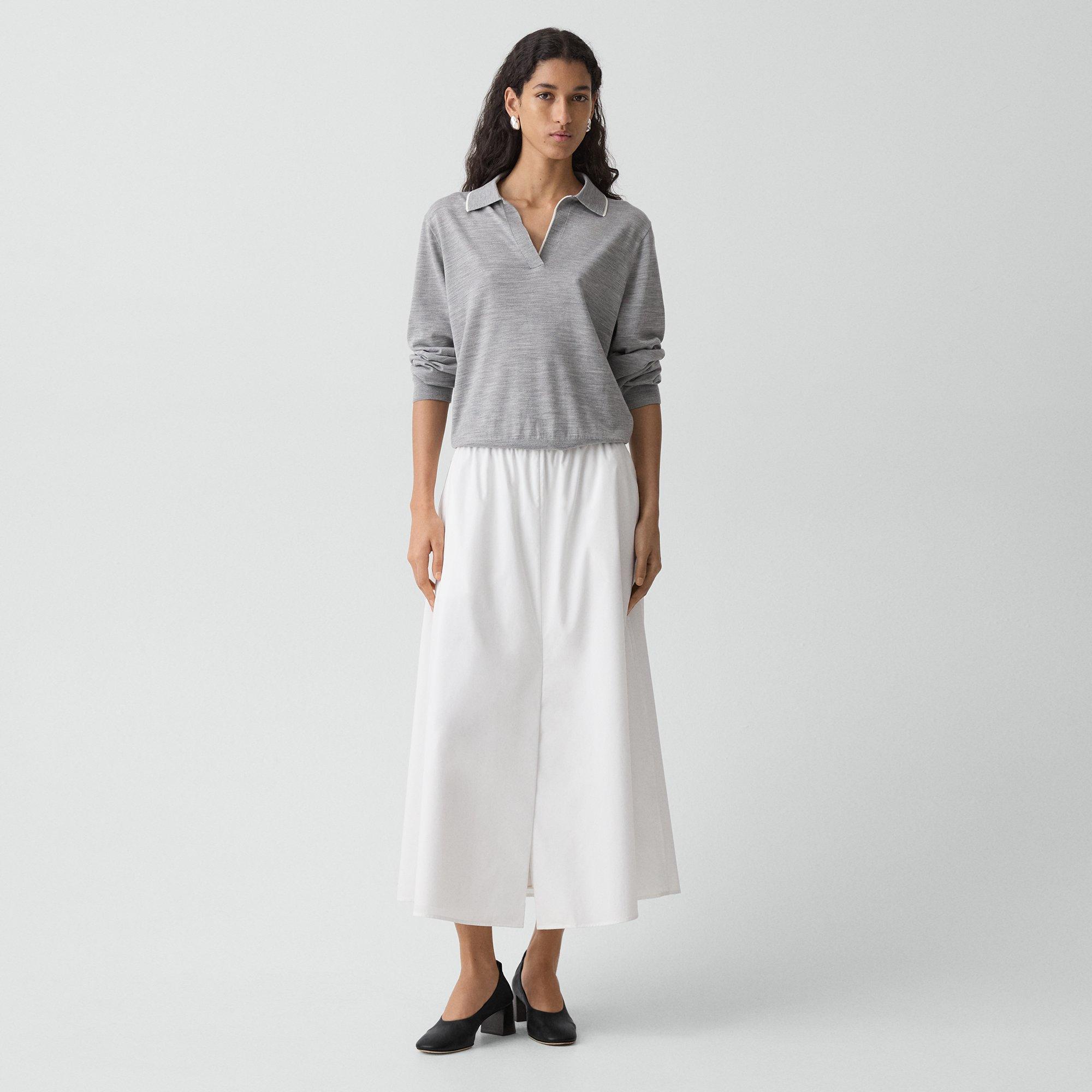 Theory Ruched Pump In Smooth Leather In White