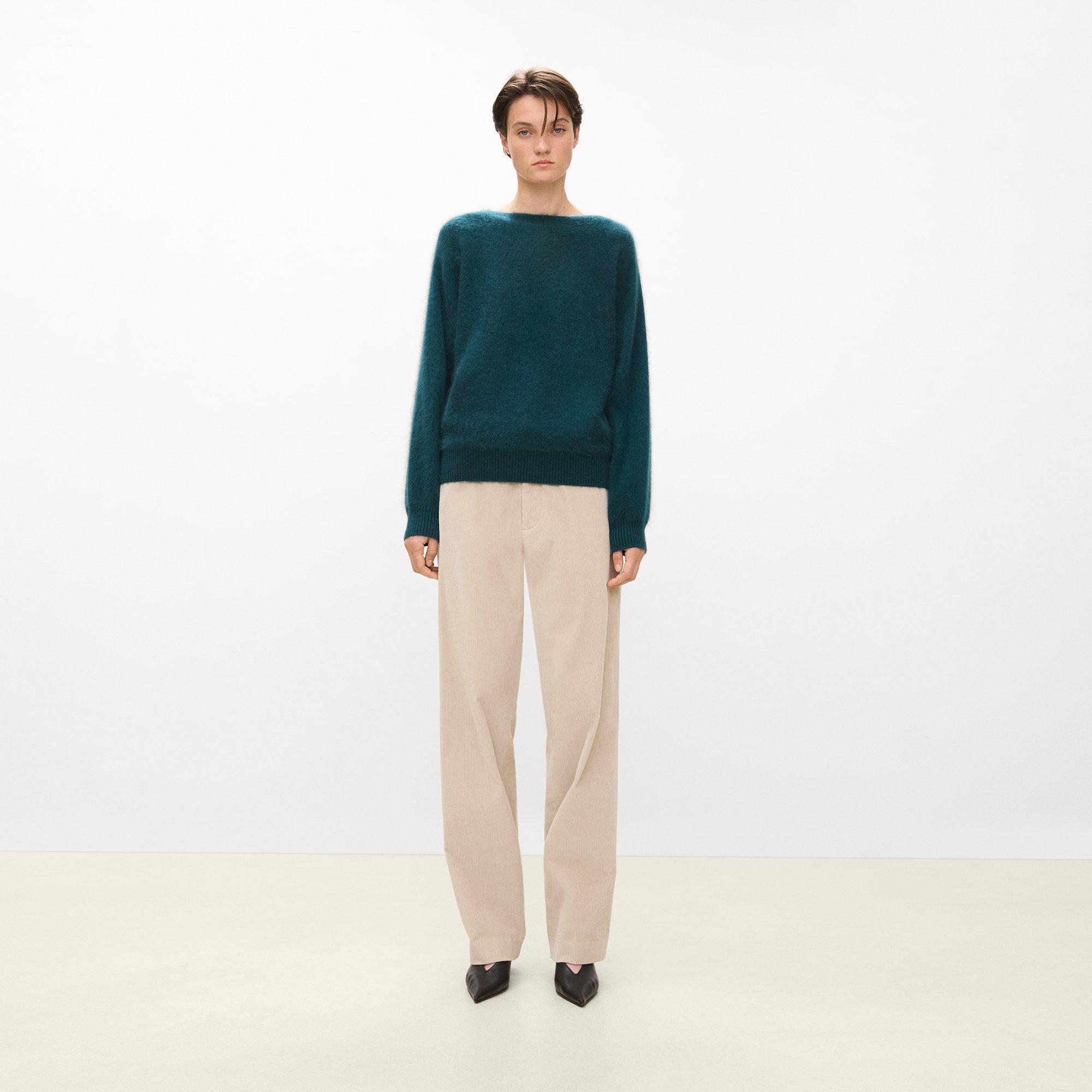Theory Dolman Sweater In Airy Cashmere In Dark Pine