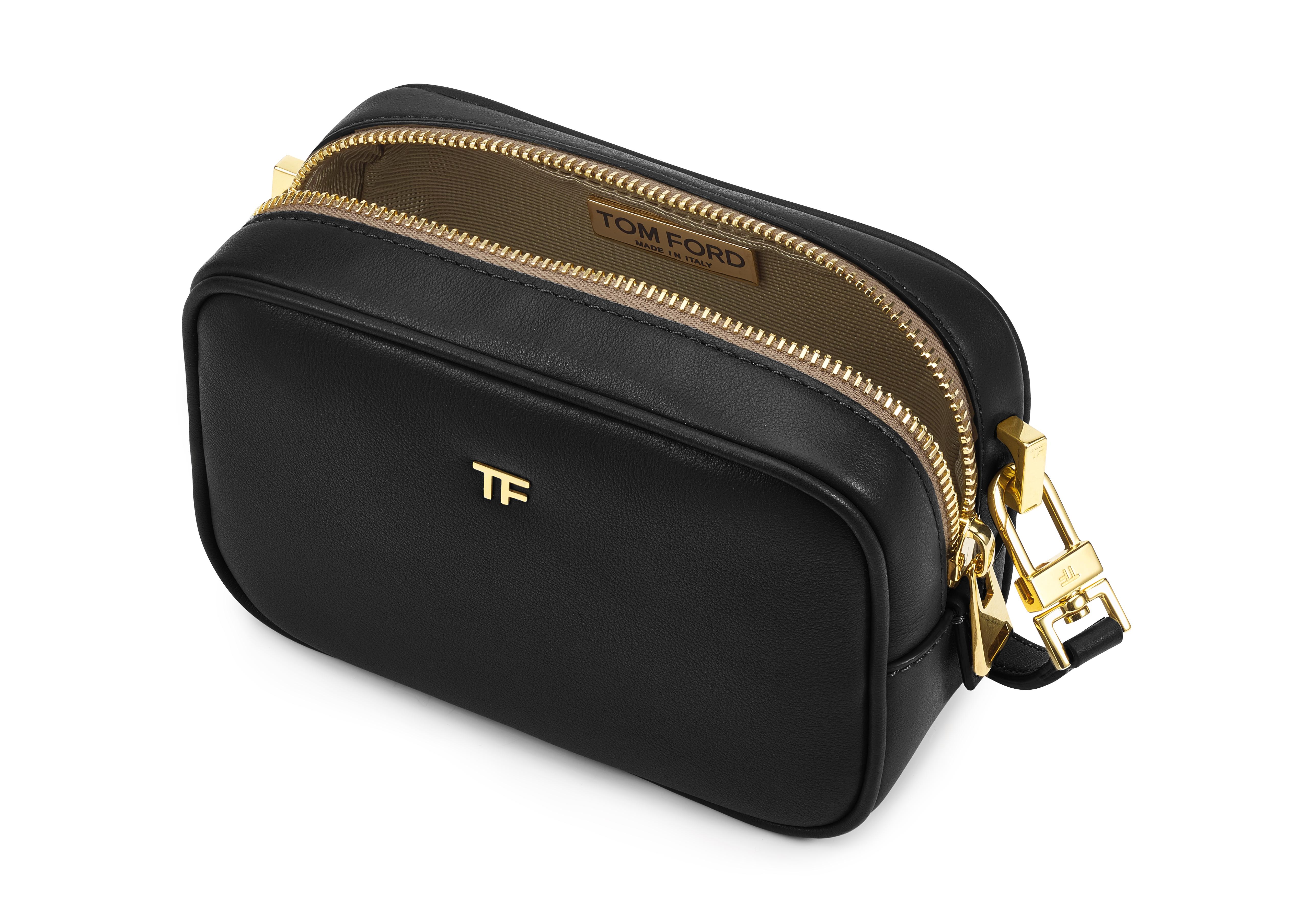 TOM FORD Tf Leather Cosmetic Bag With Strap, Blackberry ModeSens