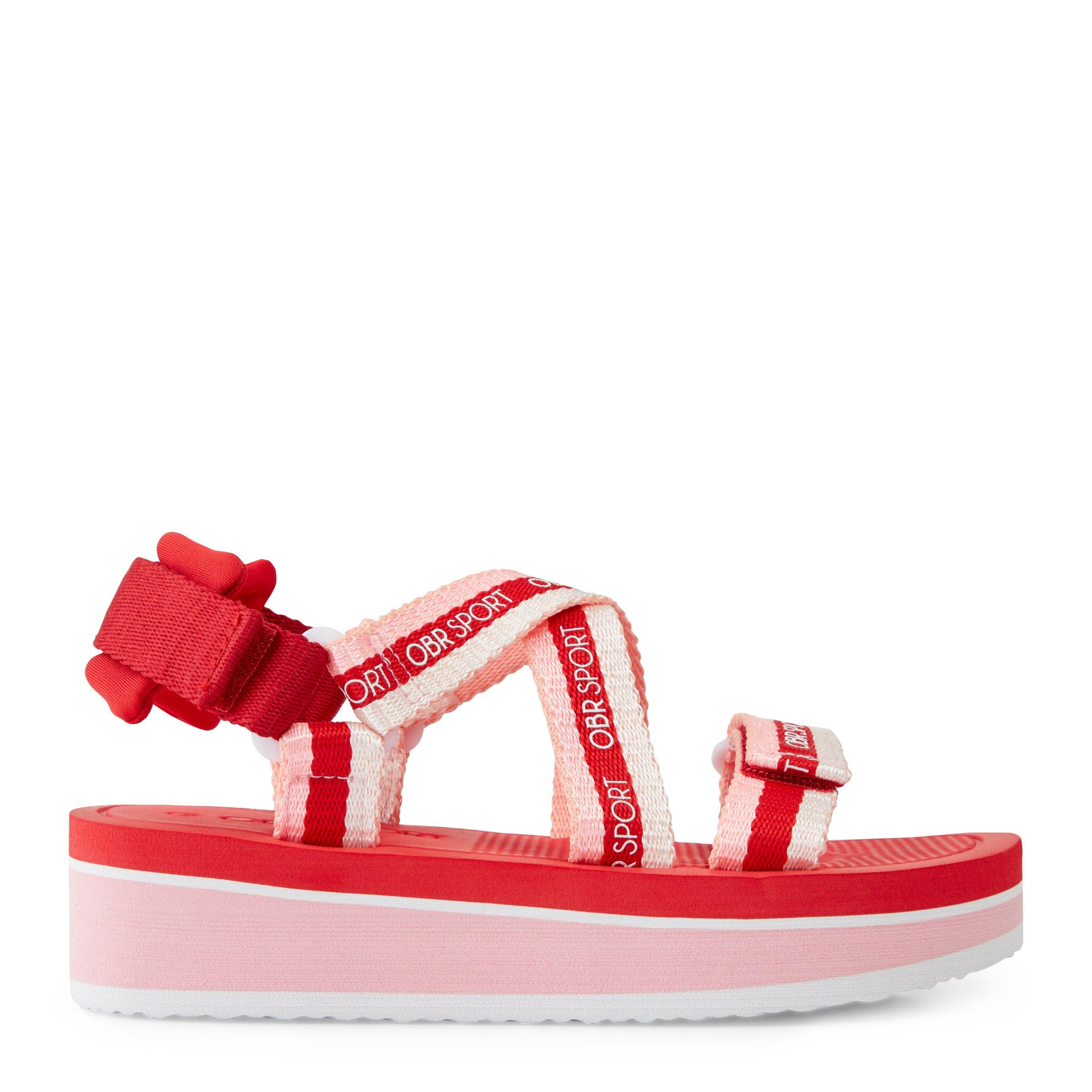 Red sale flatform sandals