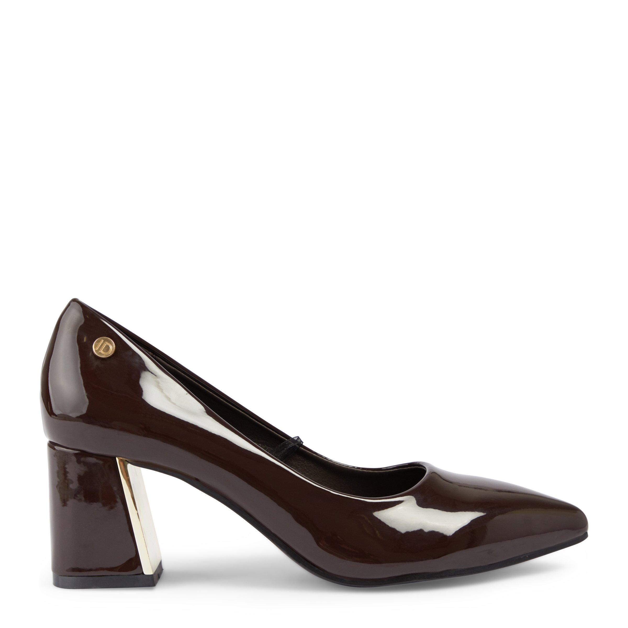 brown patent court shoes