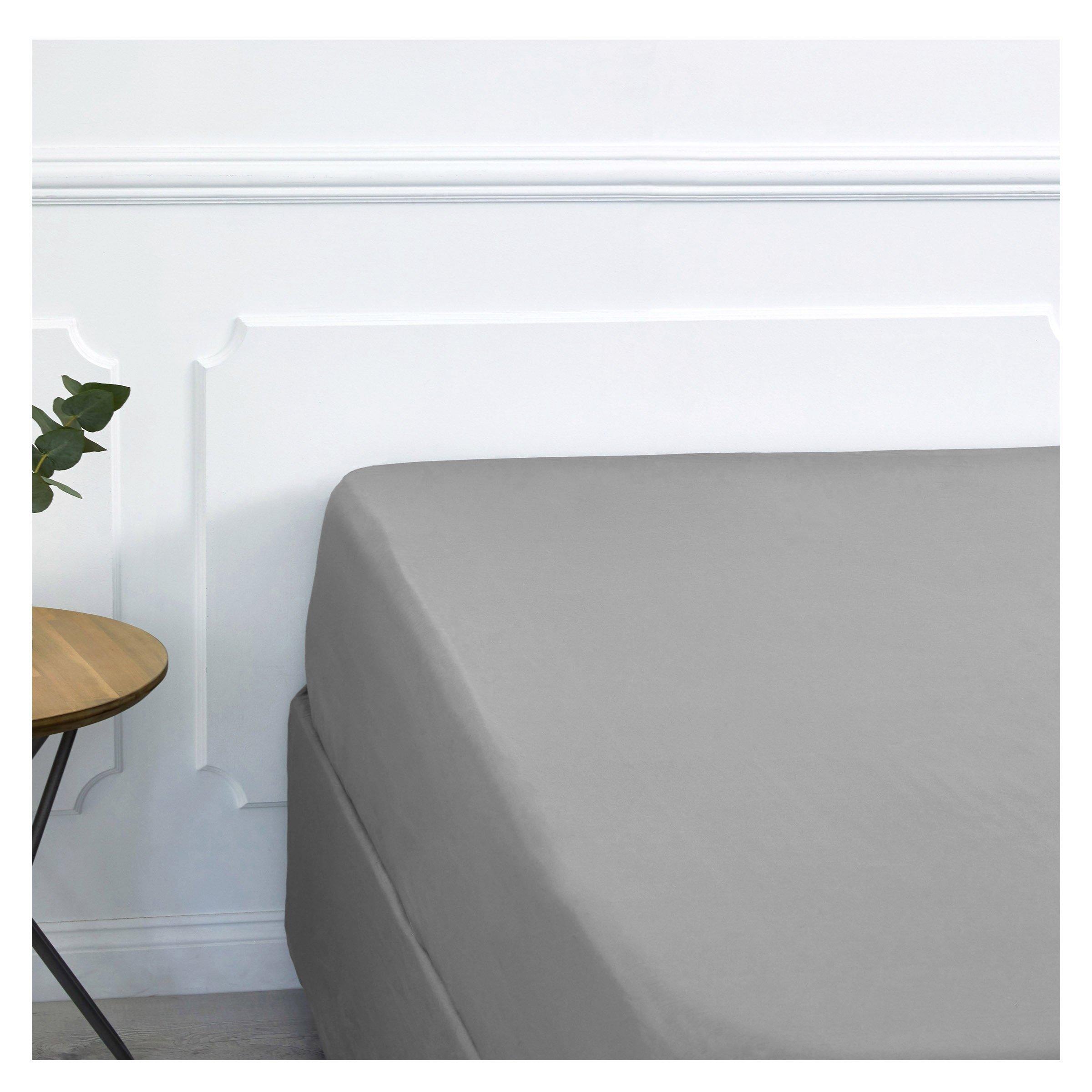 1000TC Grey Fitted Sheets (3064643) Loads of Living