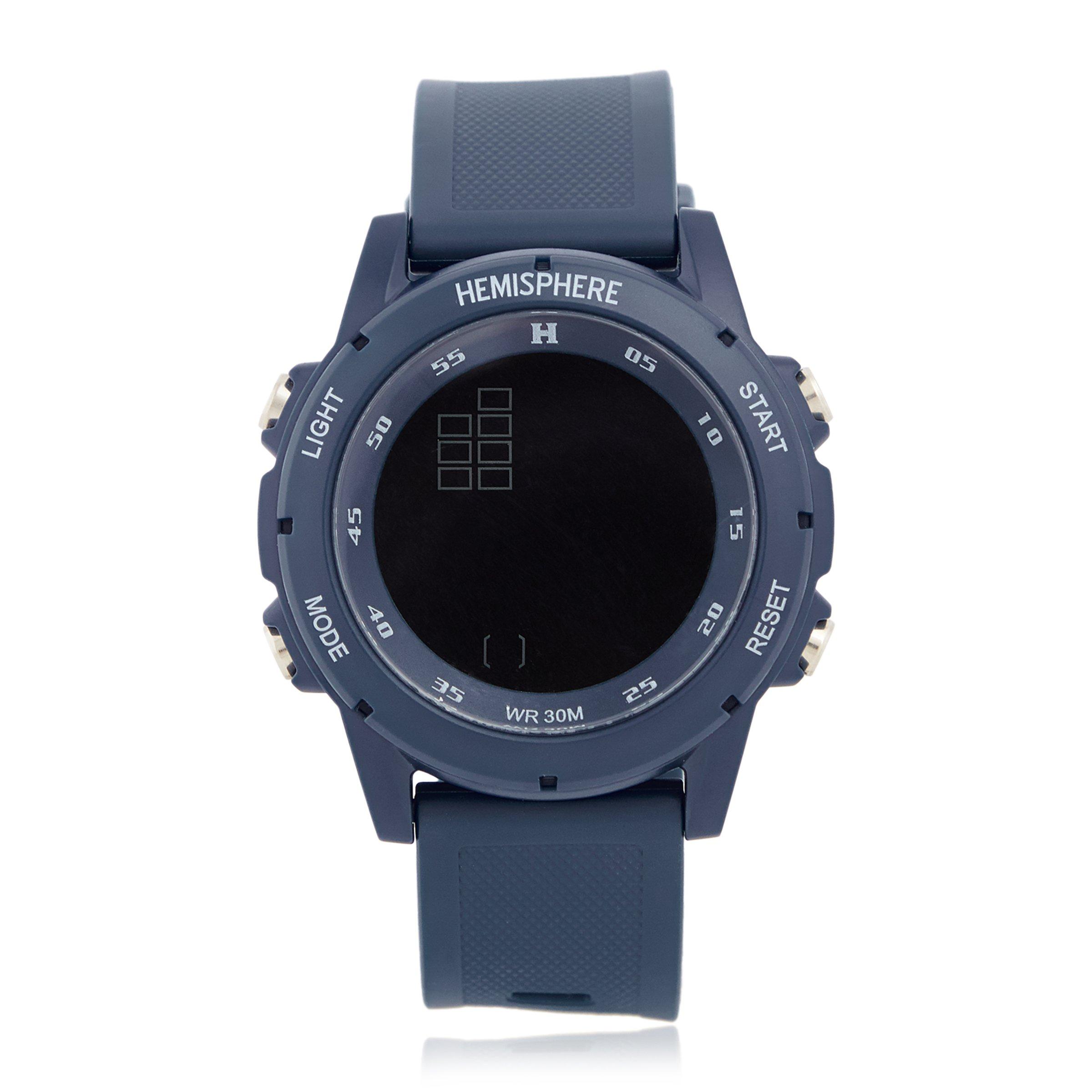 navy blue digital watch