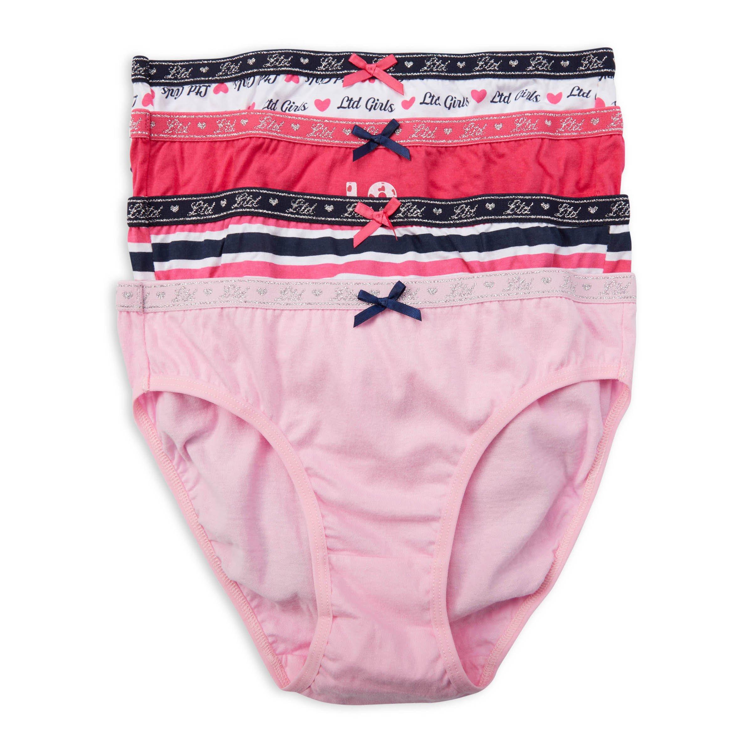 Girls cotton bikini 2pack [Pink/Grey] – The Pantry Underwear