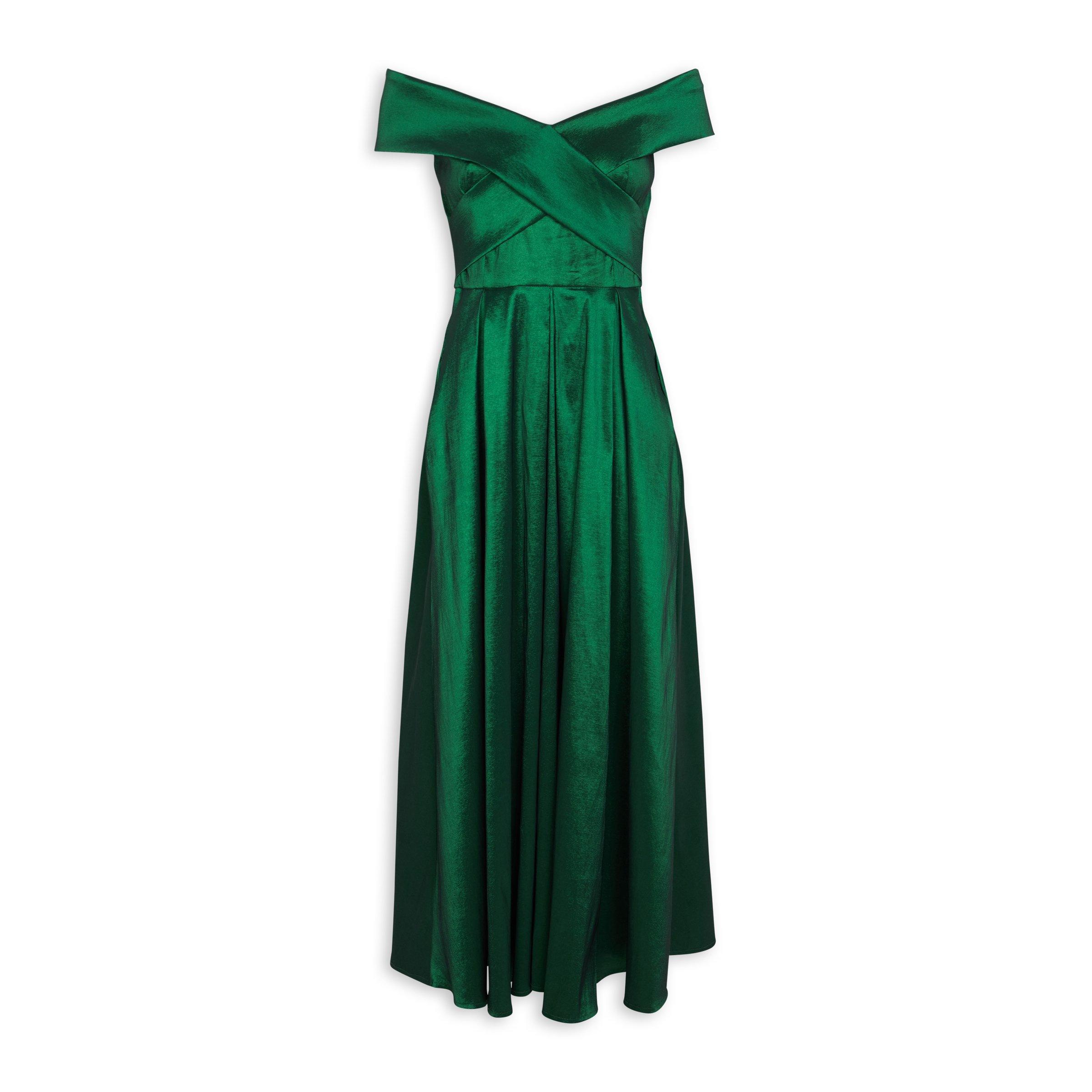 Green Off The Shoulder Evening Dress 3065909 Truworths