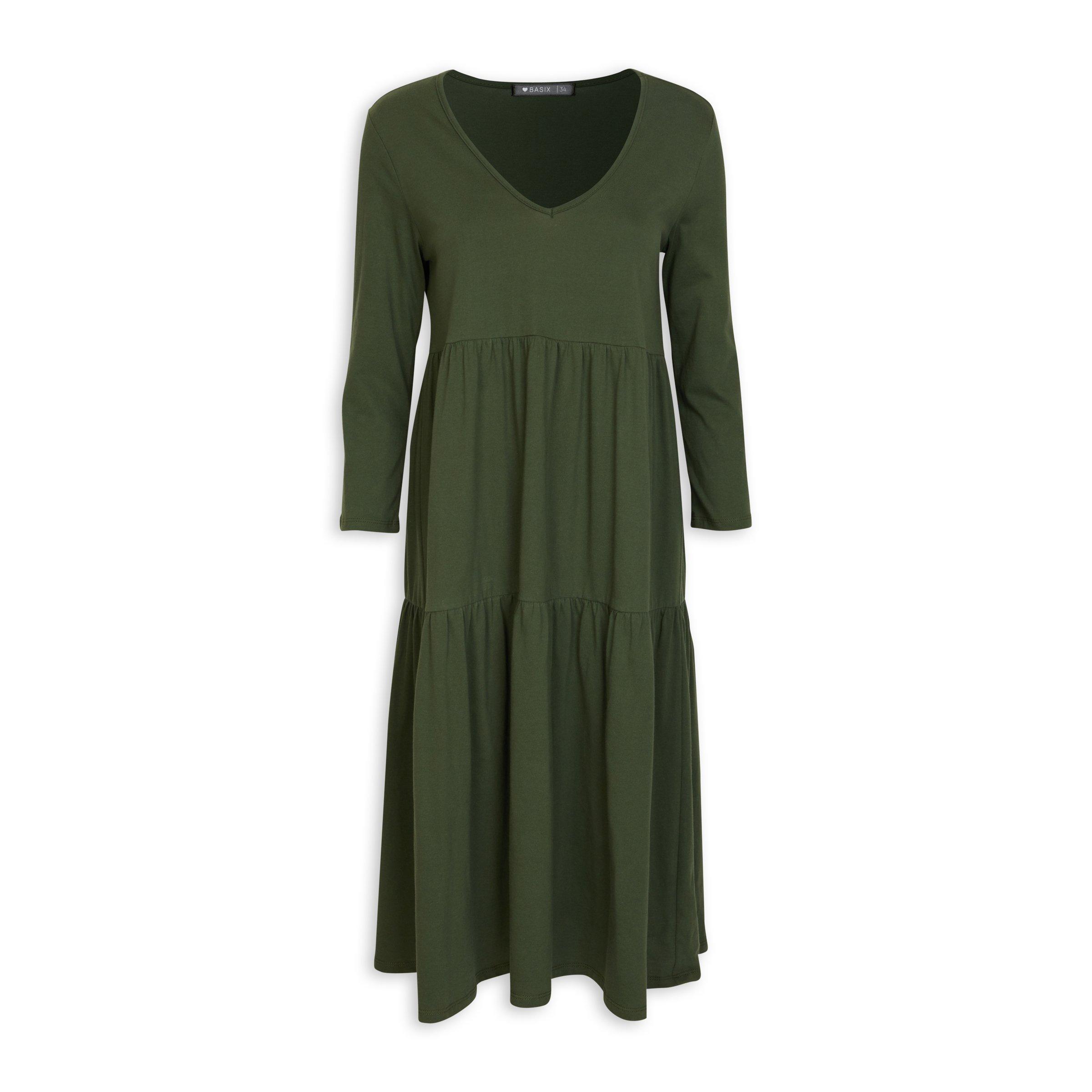 Green Tiered Dress (3066771) Basix