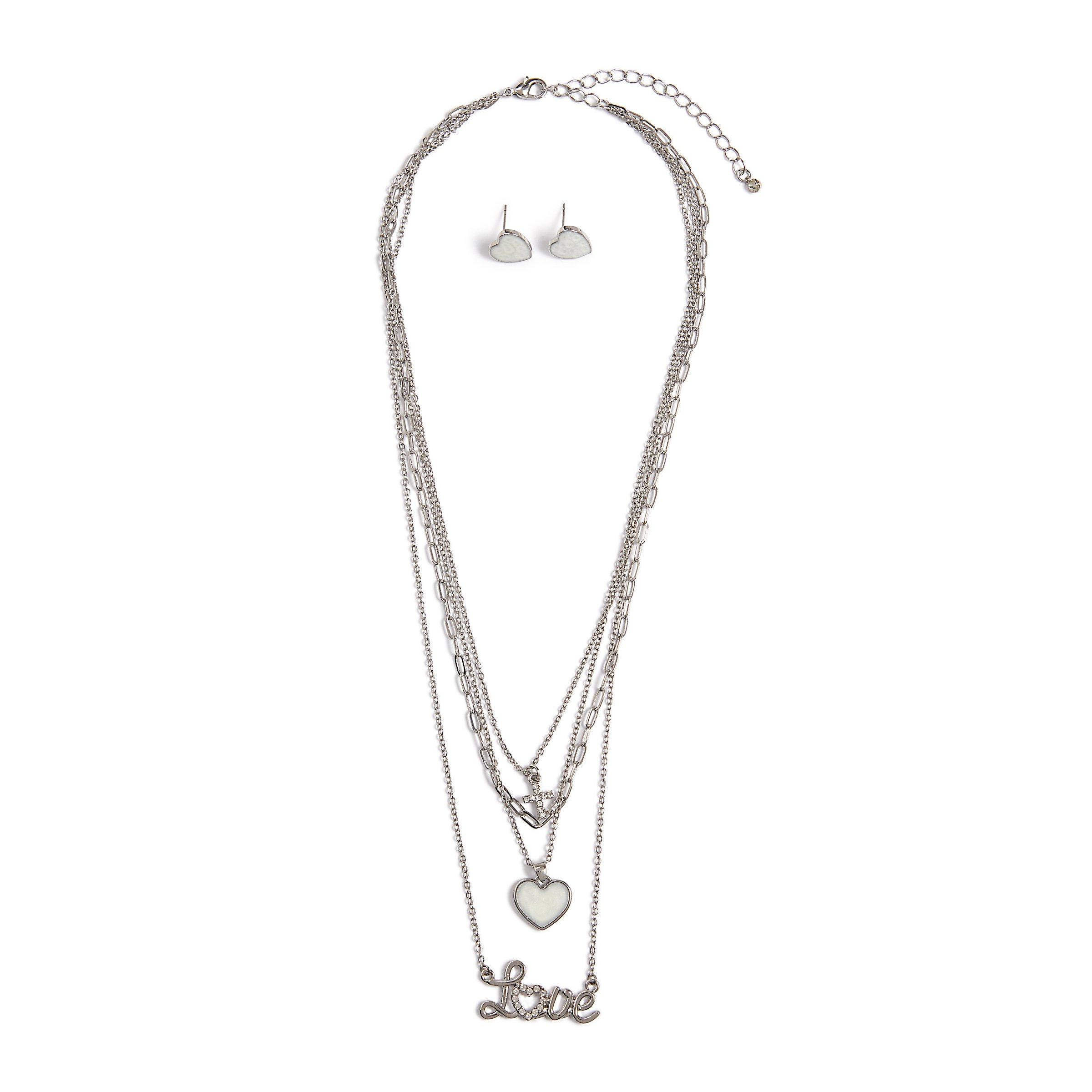 Silver Multi Strand Necklace & Earrings (3068516) Truworths