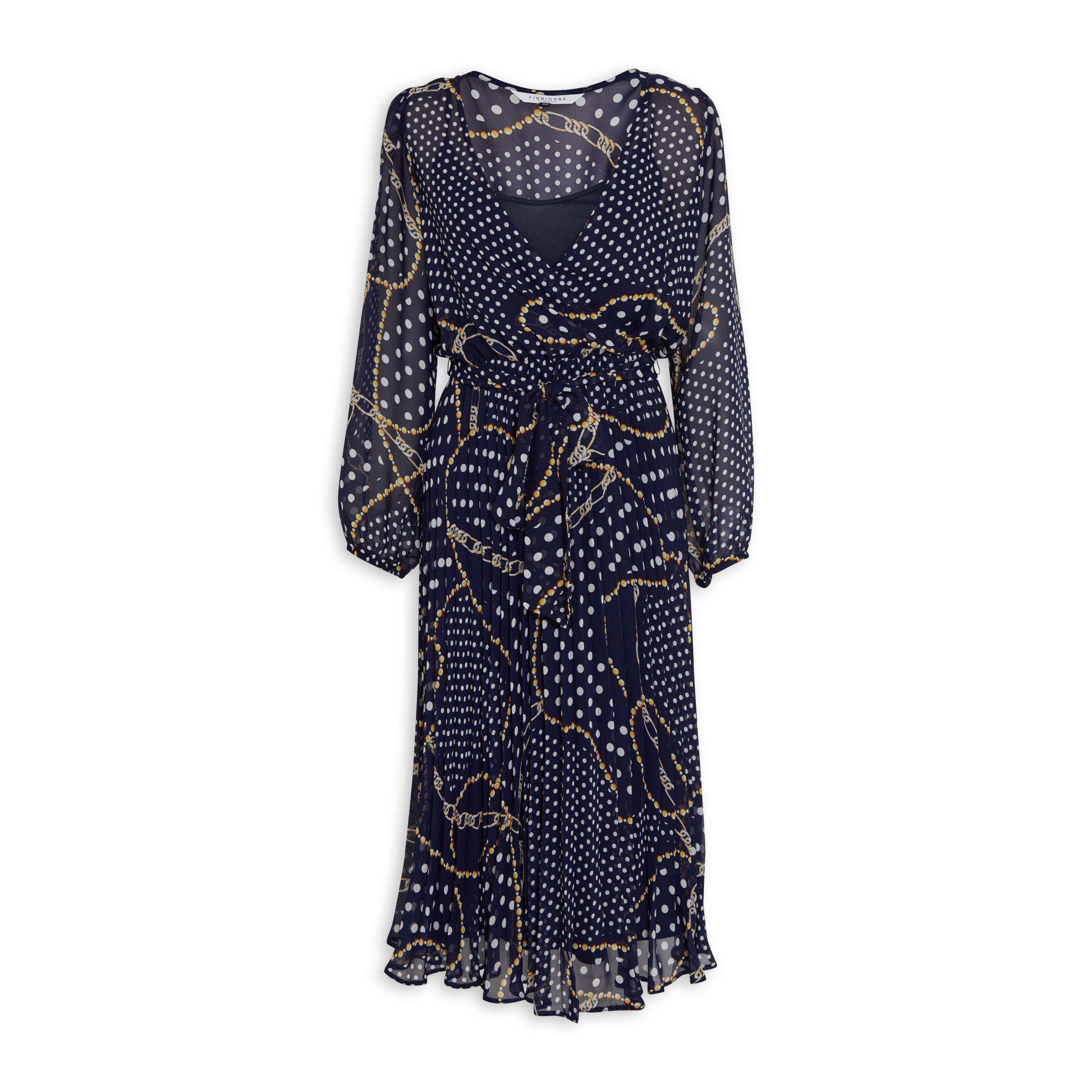 Navy Chain Print Dress (3070659) Finnigans
