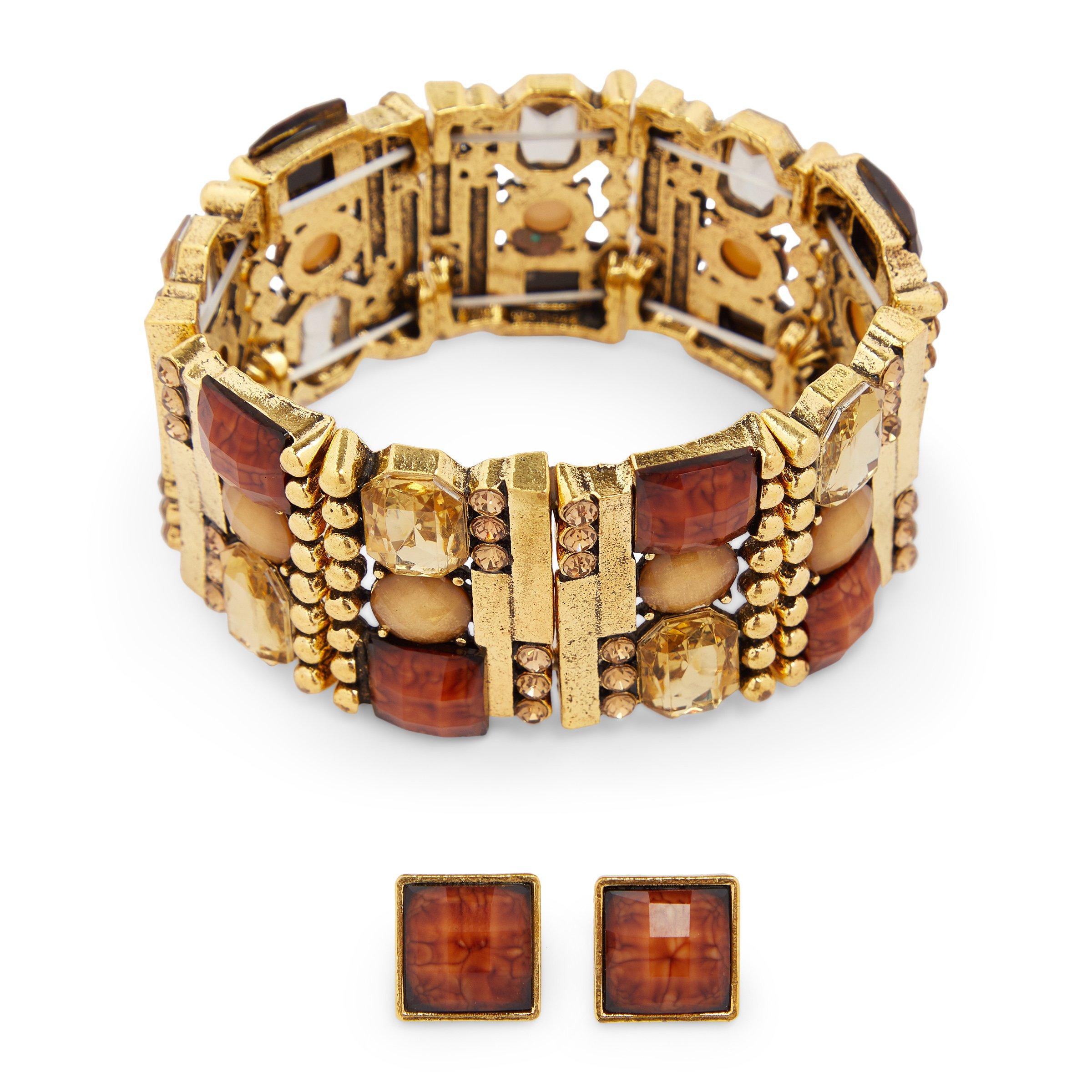 Gold Bangle & Earring Set (3072295) Ginger Mary
