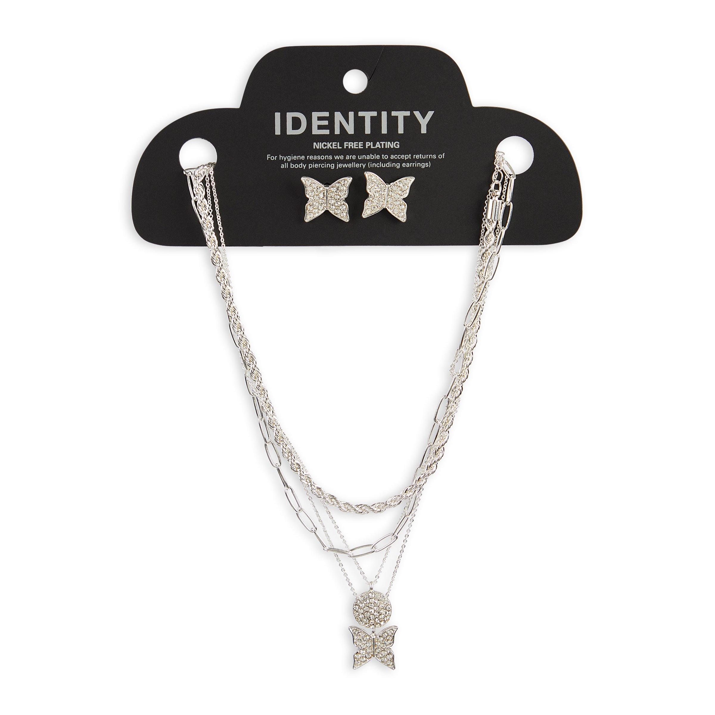 Silver Layered Necklaces and Earring Set (3073157) | Identity Silver Layered Necklaces and Earring Set (3073157) | Identity