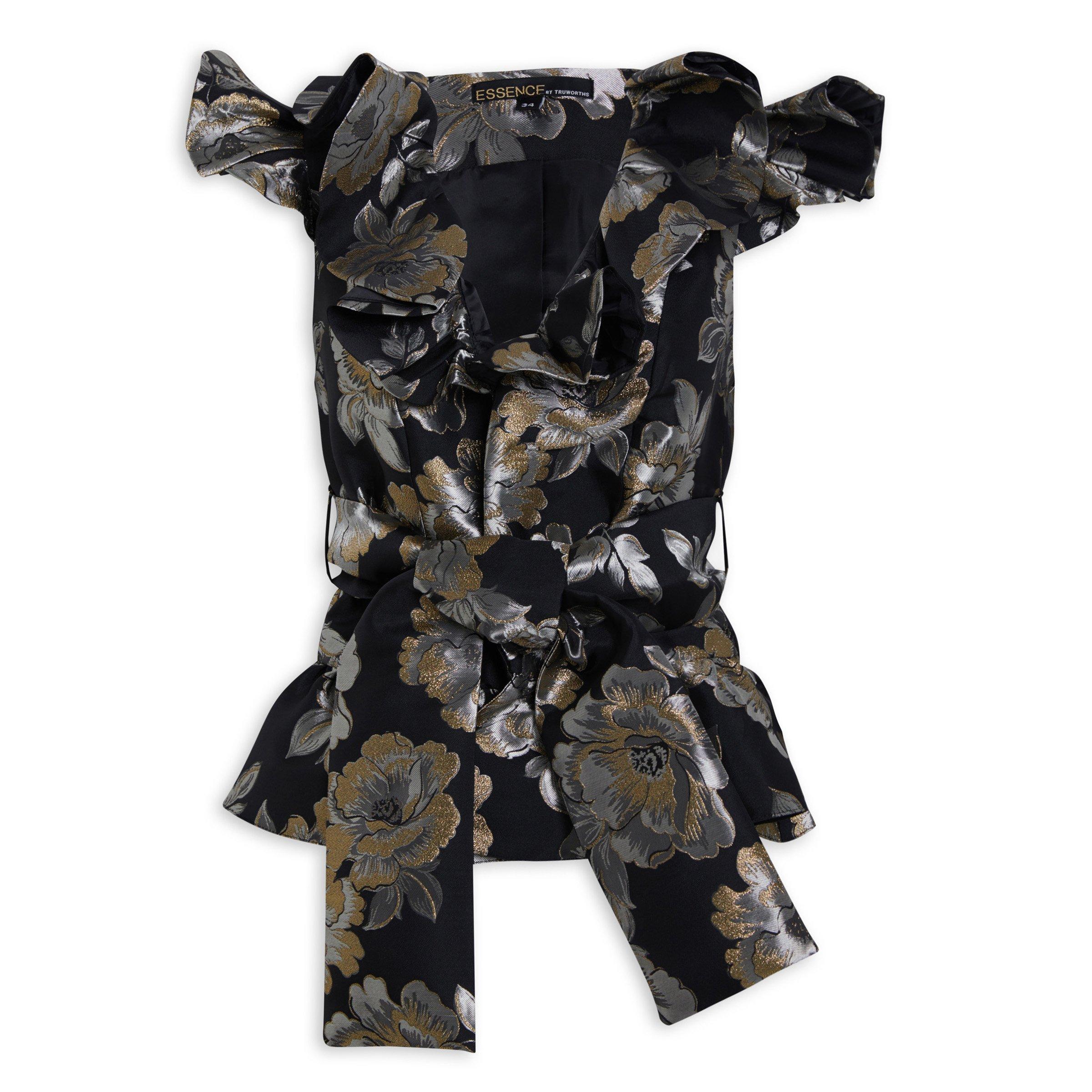 Floral Print Jacquard Top (3075479) Essence